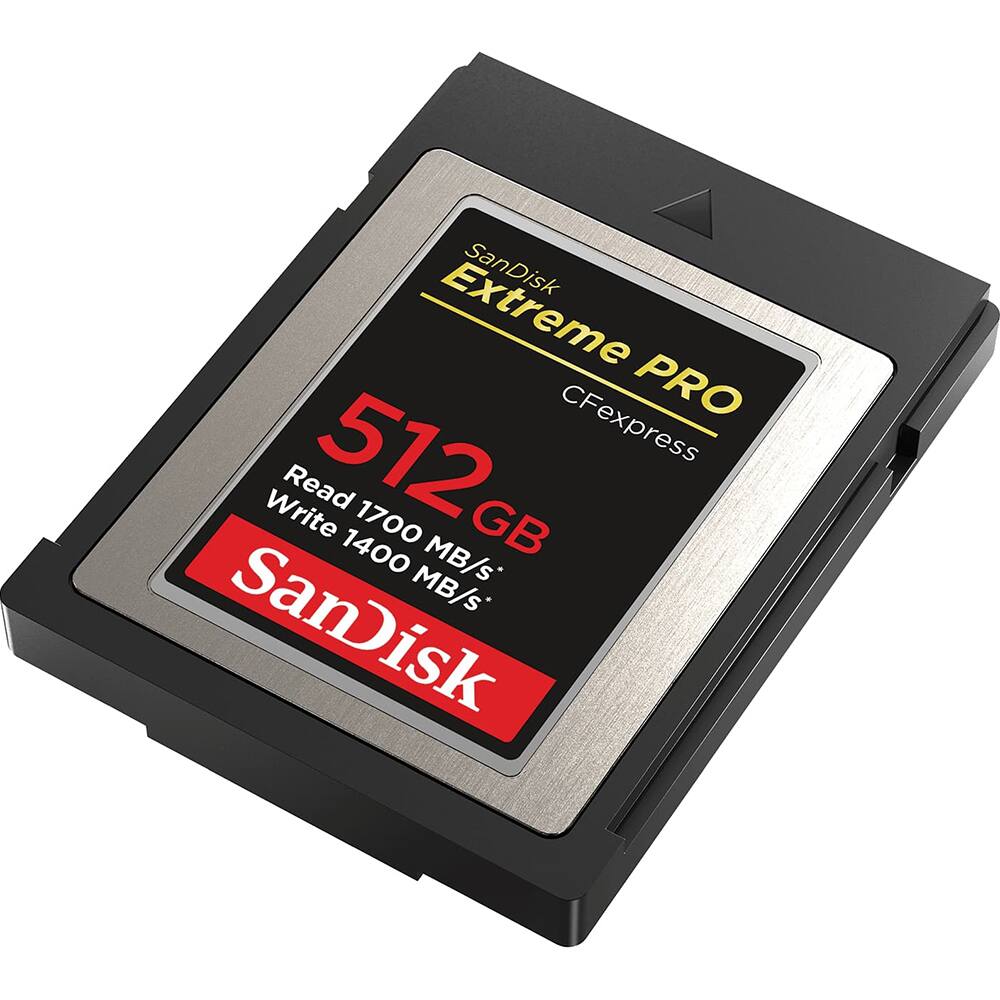 SanDisk Extreme PRO CFexpress 512GB  
Read: 1700 MB/s  
Write: 1400 MB/s