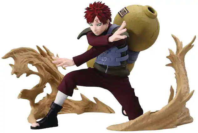 Front. PopMarket - BanPresto - Naruto Shippuden - Vibration Stars Plus Gaara Statue - Collectibles - Multicolor.
