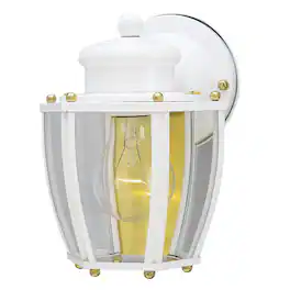 Westinghouse - Semi-Gloss Gold/White Switch Incandescent Wall Lantern