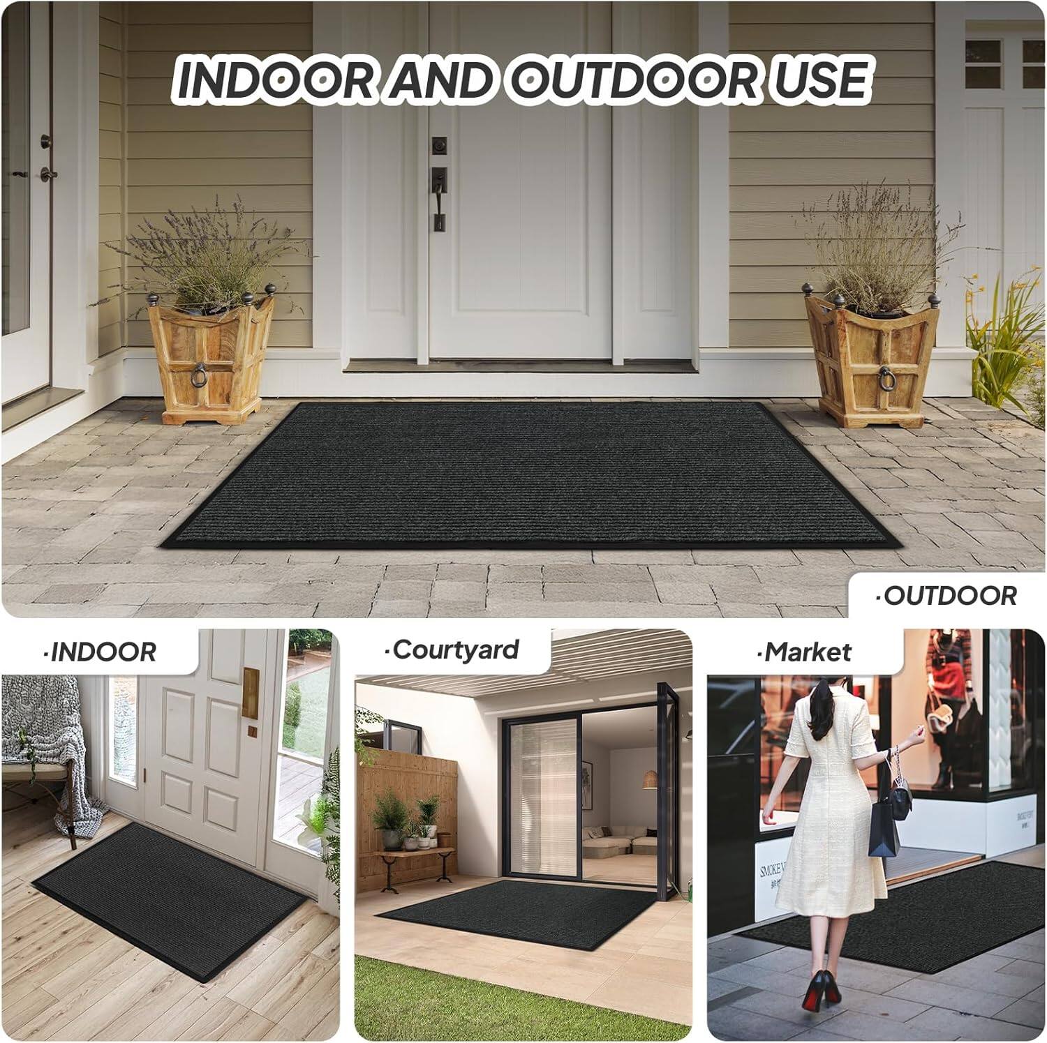 Winado 47x35 Inch Front Door Mat Indoor Outdoor Entrance