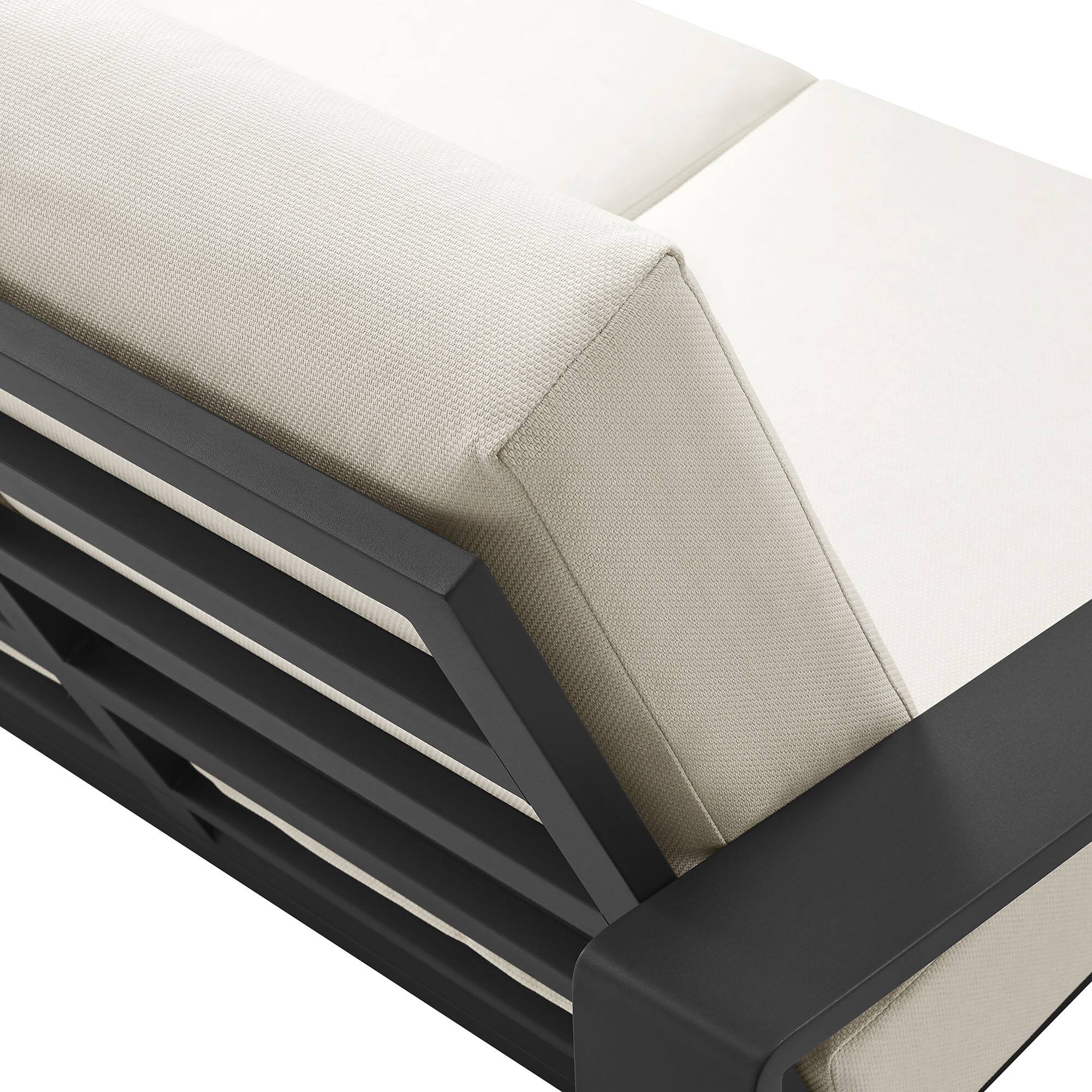 Alt View 5. Modway - Lirienne Outdoor Patio Aluminum Loveseat by Modway - Cream Gray.