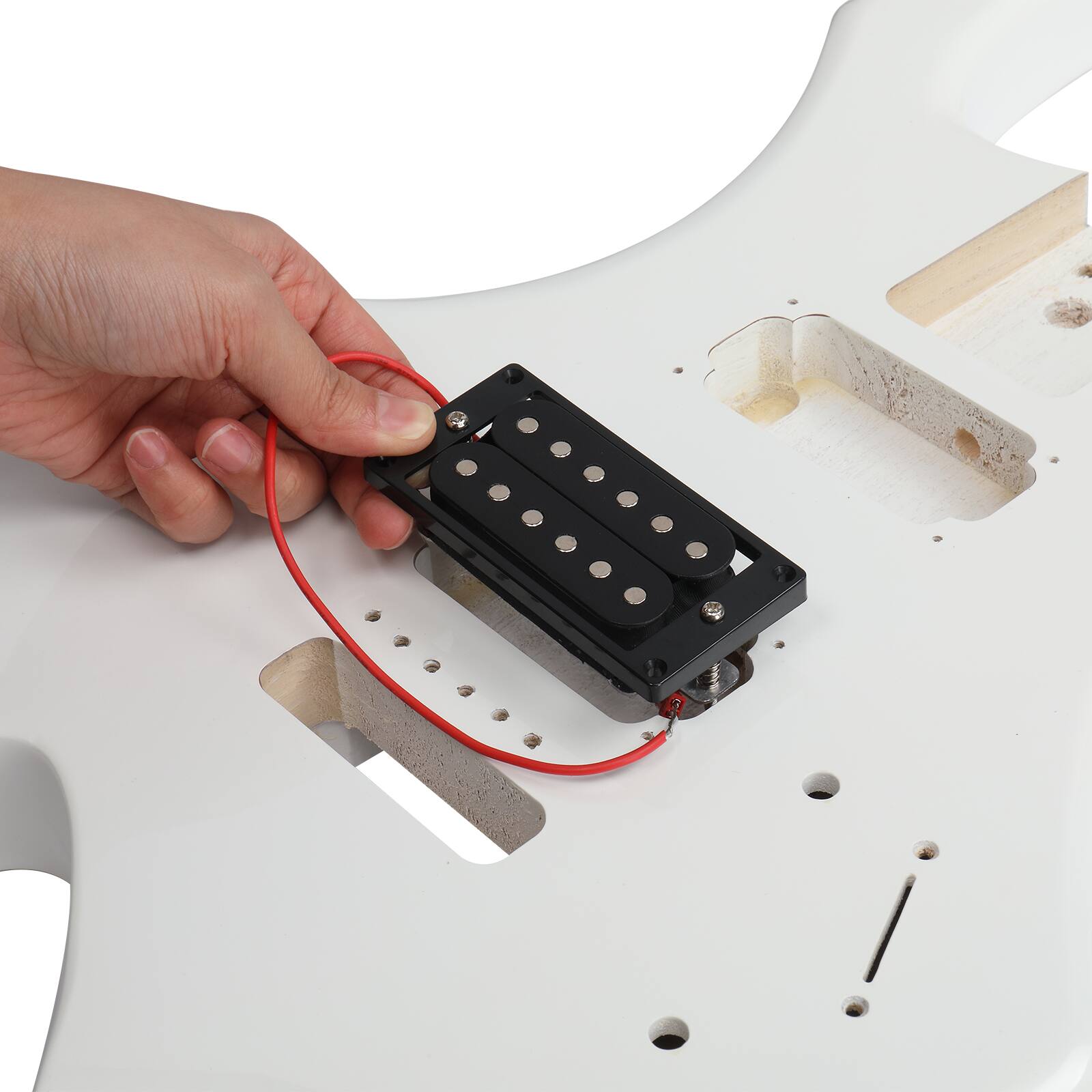 Alt View 3. Winado - DIY Fire Flamed Electric Guitar with Mahogany Body, Ebony Fingerboard and Maple Neck, All Components.