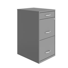 Space Solutions - 3 Drawer Letter Width Vertical File Cabinet with Pencil Drawer - Arctic Silver