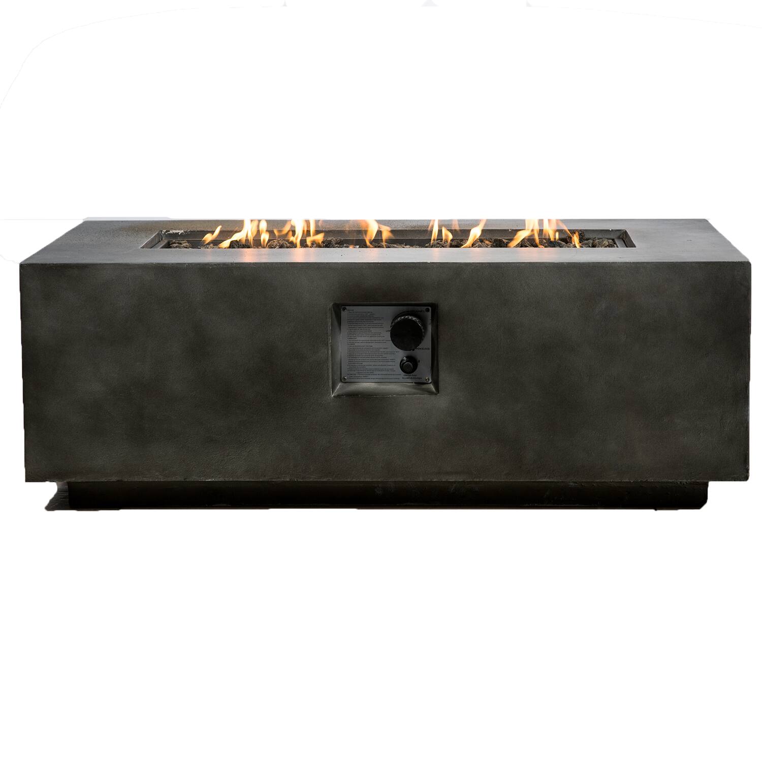 TinyHomie - Concrete Propane Outdoor Fire Pit Table Charcoal