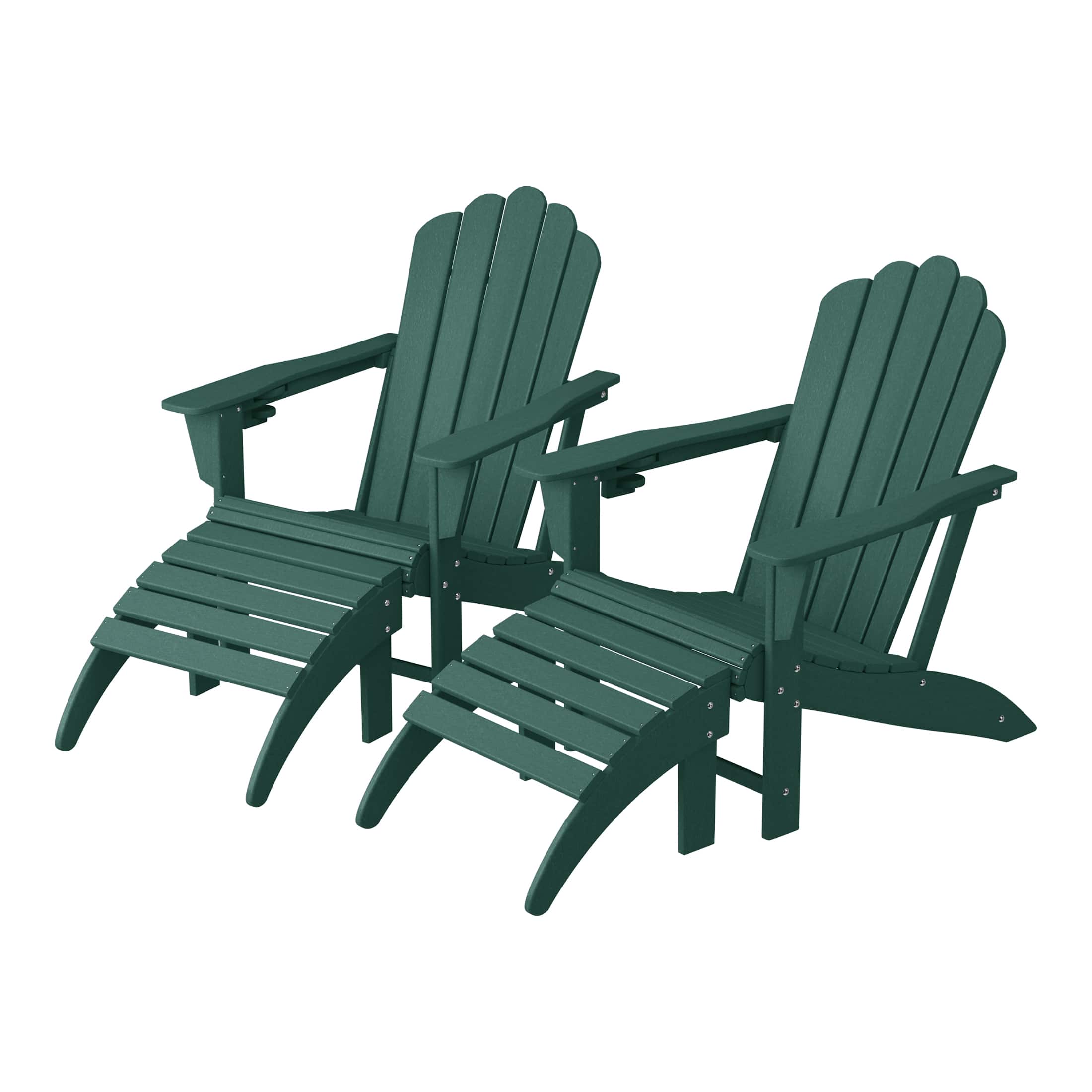 WestinTrends - Highland 4-Piece Outdoor Patio HDPE Adirondack Chairs With Ottomans and Cup Holder Set - Dark Green price history on PriceWatchPro