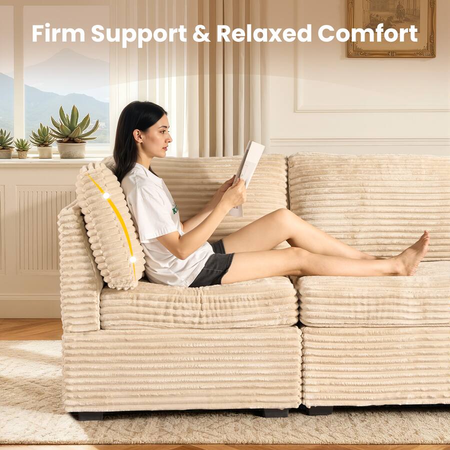 Ovios 5 PCS Modular Sectional Sofa L Shaped Sofa Couch with Ottoman for ...