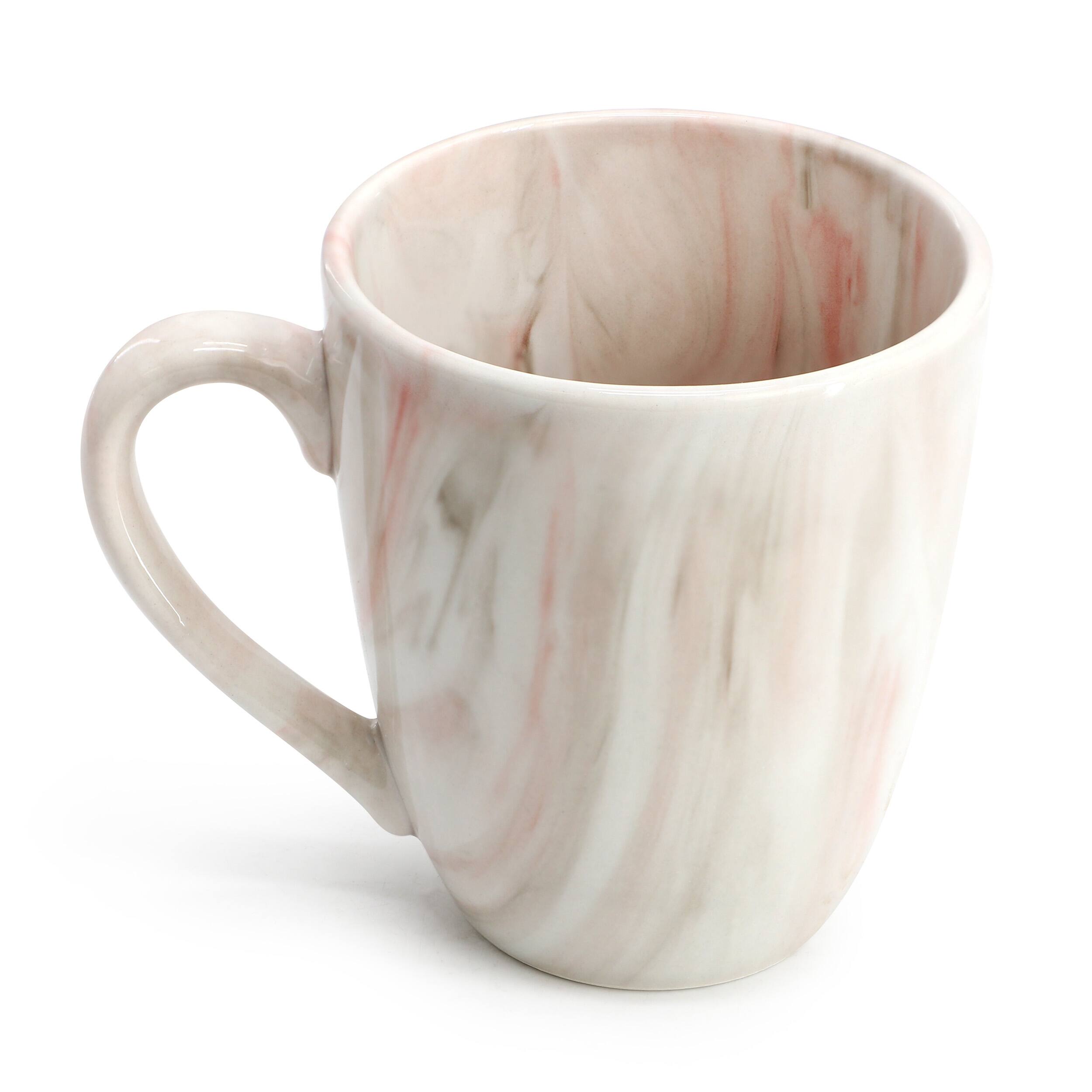 Alt View 4. Elama - Elama Fine Marble 16 Piece Porcelain Dinnerware Set in Red and Gray - Red and Gray.