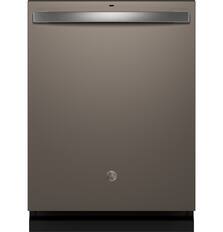Front. GE - 24" Top Control Built-In Stainless Steel Tub Dishwasher with 3rd Rack, Sanitize Cycle and 47 dBA - Slate.
