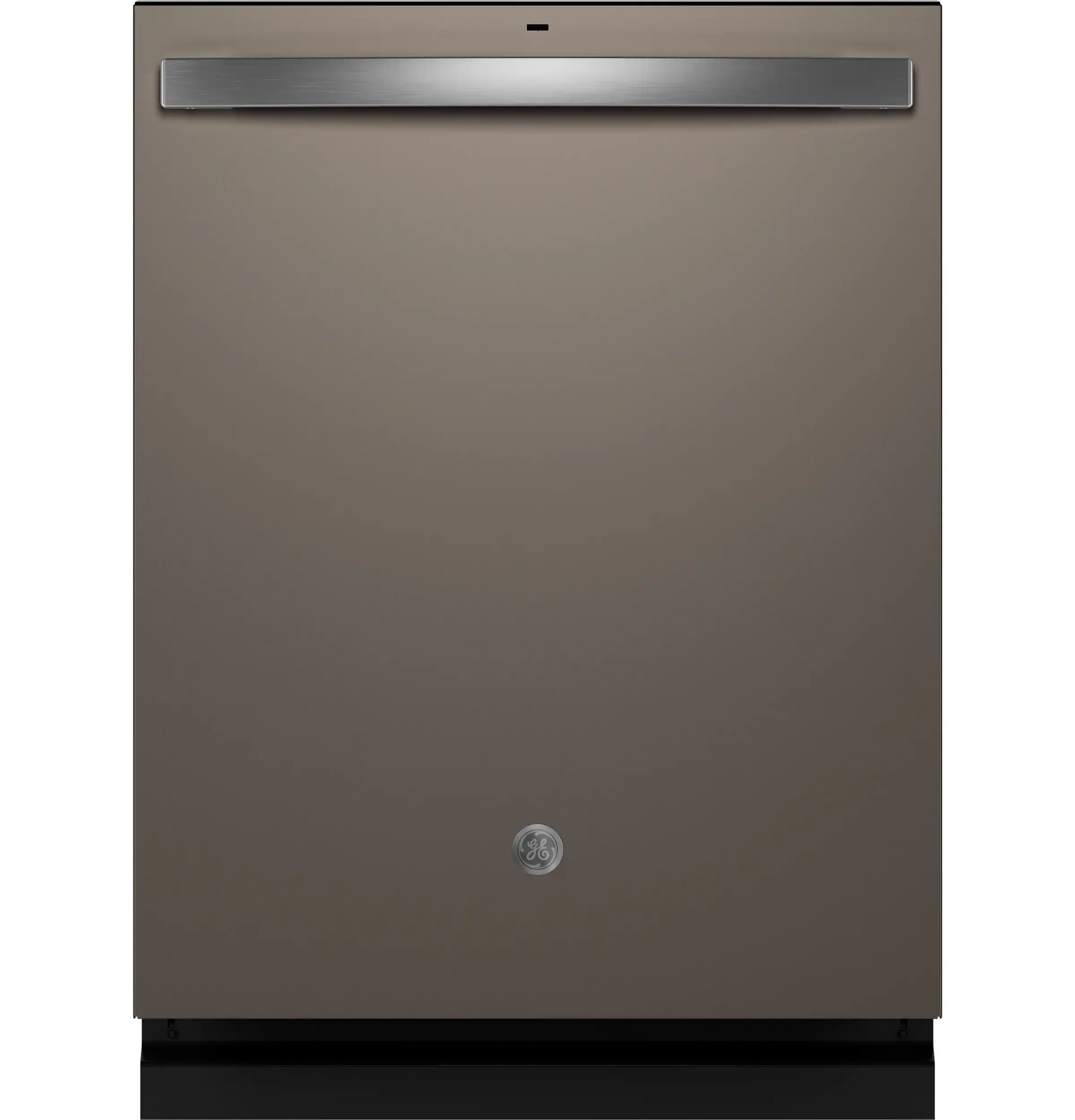 Front. GE - 24" Top Control Built-In Stainless Steel Tub Dishwasher with 3rd Rack, Sanitize Cycle and 47 dBA - Slate.