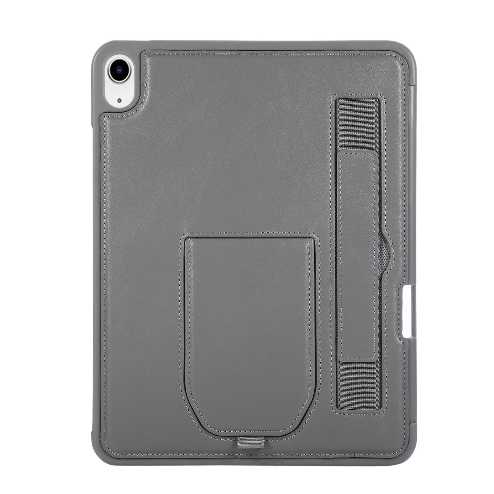 Alt View 2. Dteck - Shockproof Case for Apple iPad (A16) 11" 2025 with Hand Strap and Foldable Kickstand, PU Leather TPU Protective Cover - Gary.