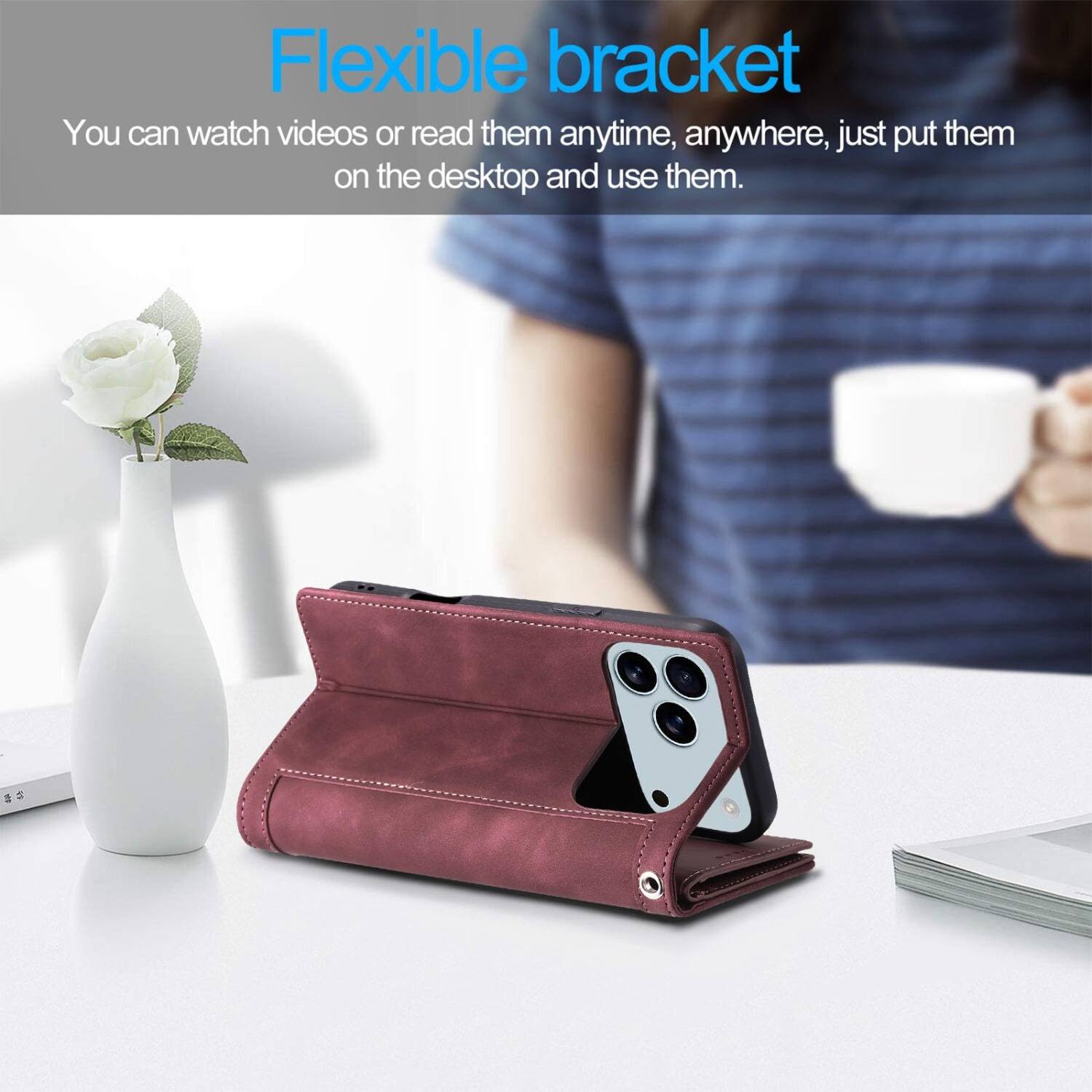Flexible bracket  
You can watch videos or read them anytime, anywhere, just put them on the desktop and use them.