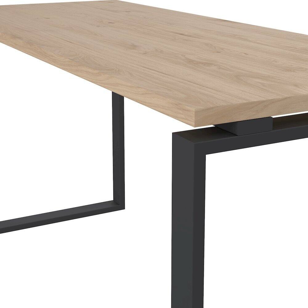 Alt View 2. FurniFact - Modern Computer Desk with Metal Legs for Home Office or Study - Brown.