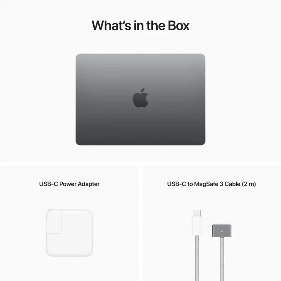 What's in the Box: USB-C Power Adapter, USB-C to MagSafe 3 Cable (2m)