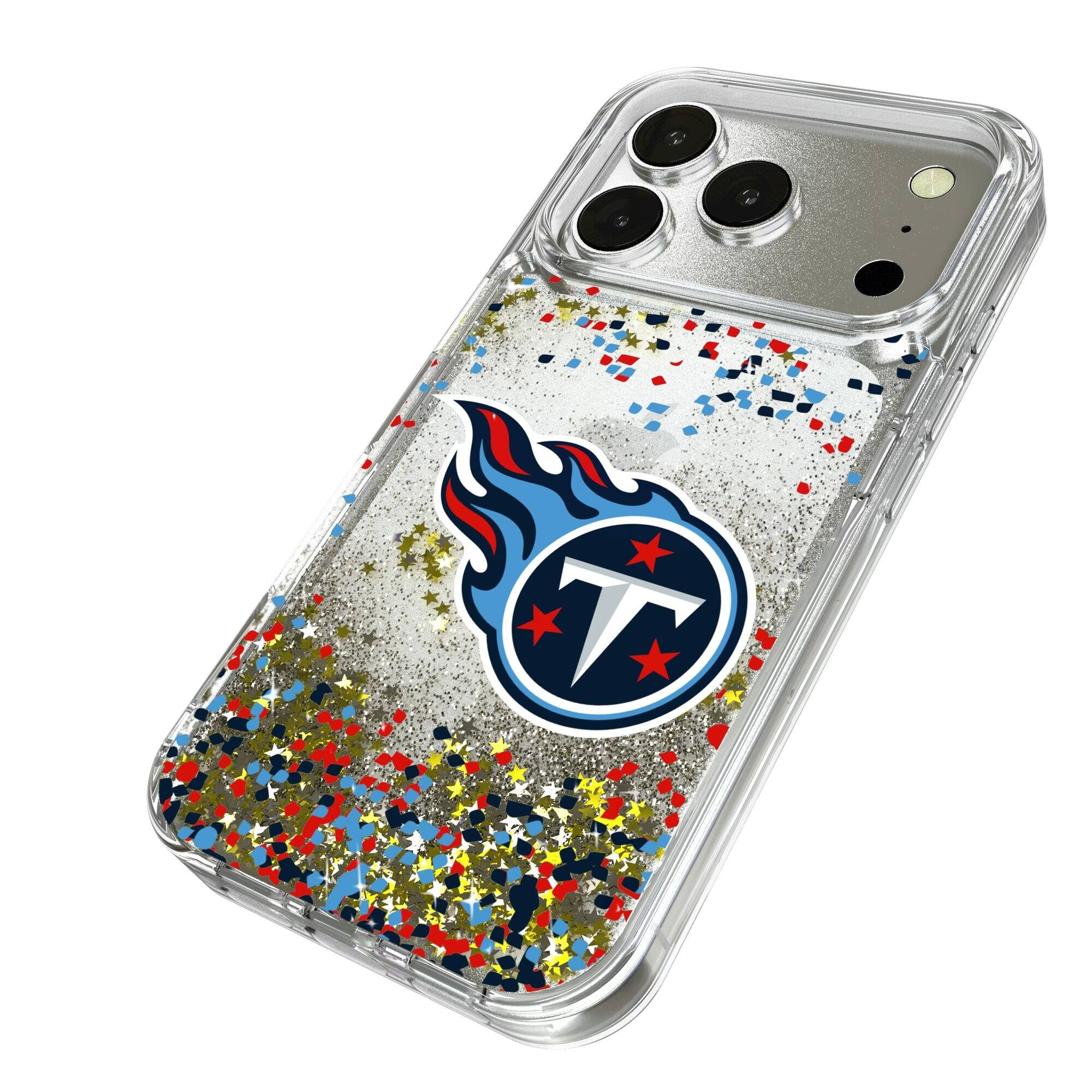 Alt View 1. Keyscaper - Tennessee Titans iPhone Glitter Case with Confetti Design - 15 - Multicolor.