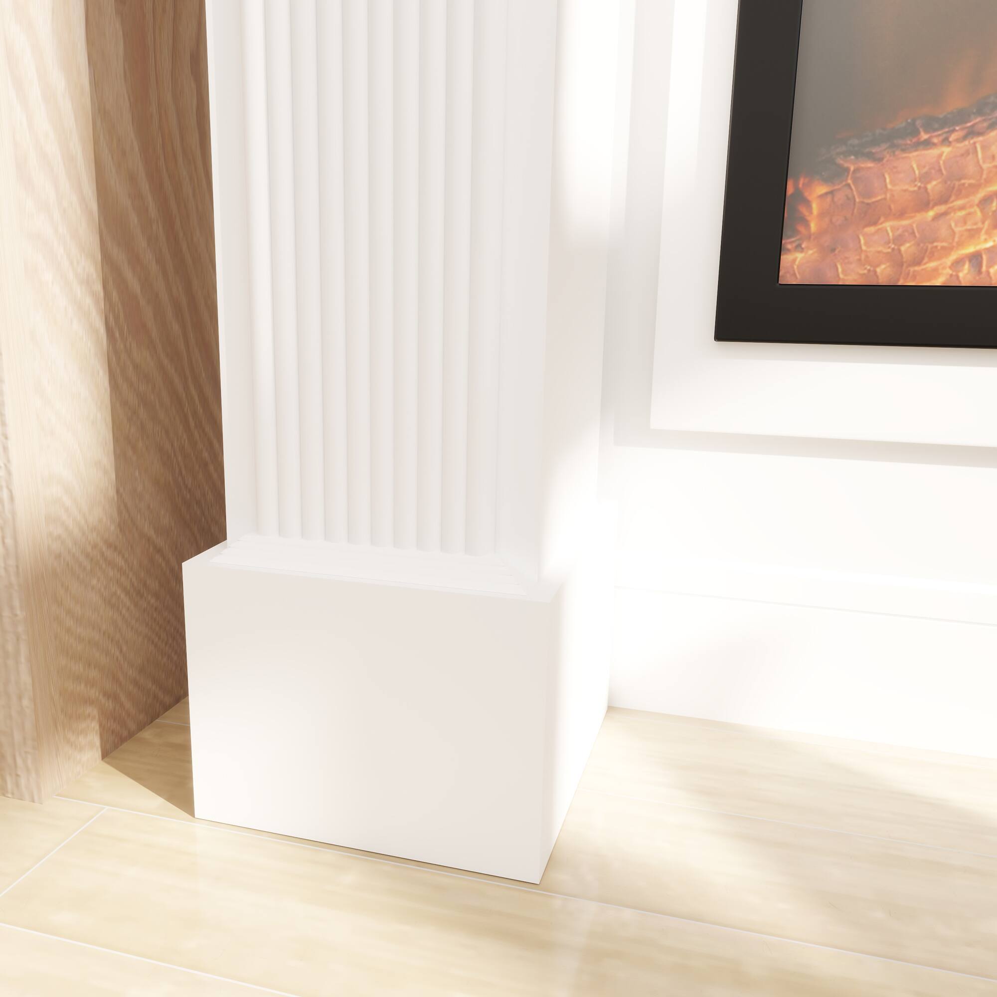 Alt View 8. Homcom - Fireplace Mantle, Freestanding Fireplace Surround for Electric Fireplaces - White.