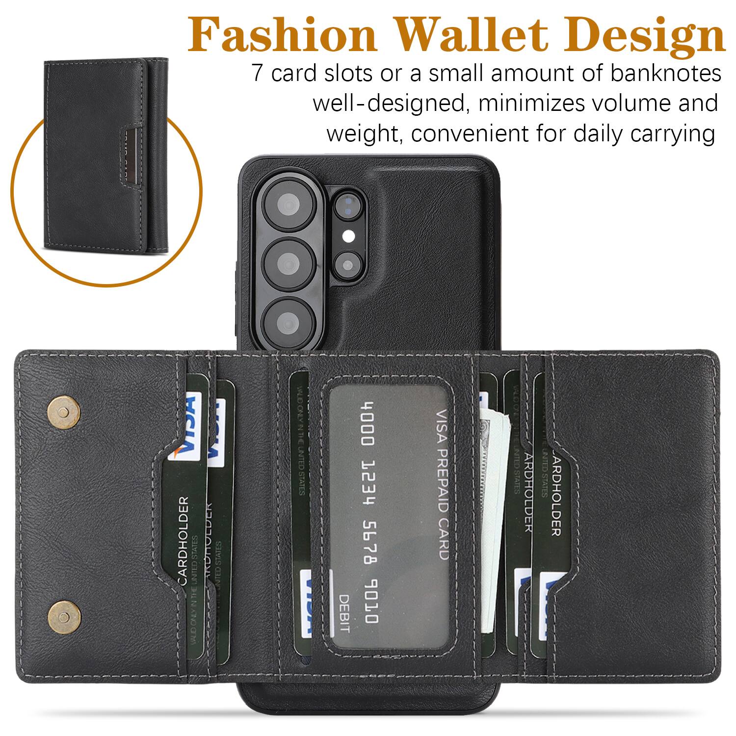 Fashion Wallet Design  
7 card slots or a small amount of banknotes well-designed, minimizes volume and weight, convenient for daily carrying  

VISA CARDHOLDER  
UNITED STATES  
4000 1234 5678 6  
VISA PREPAID CARD  
UNITED STATES  
CARDHOLDER  
UNITED STATES