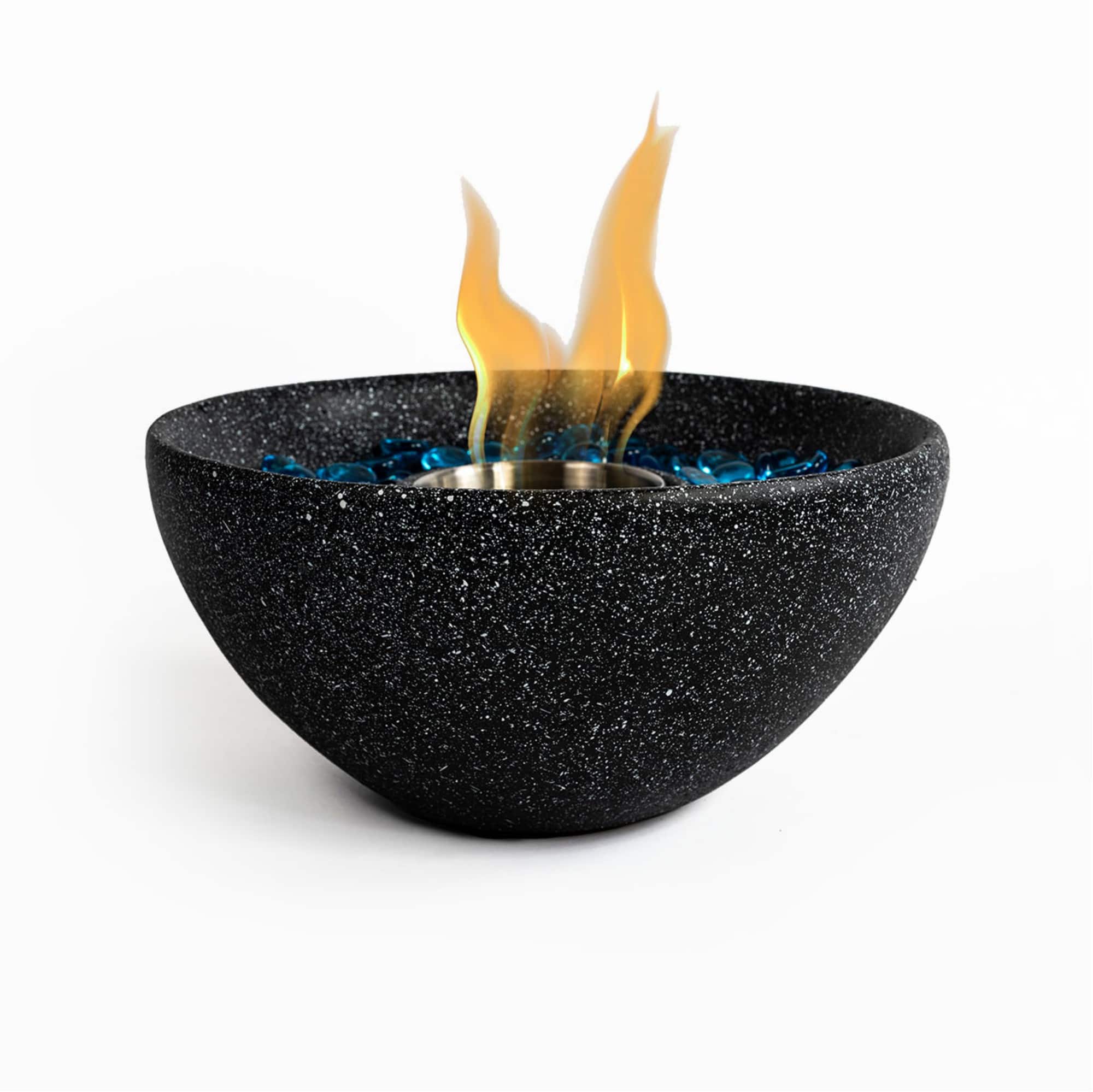 Boyel Living - Tabletop Fire Pit Table Top Fire Bowl Outdoor & Indoor Portable Ethanol Fireplace Alcohol Fire Pot - Black