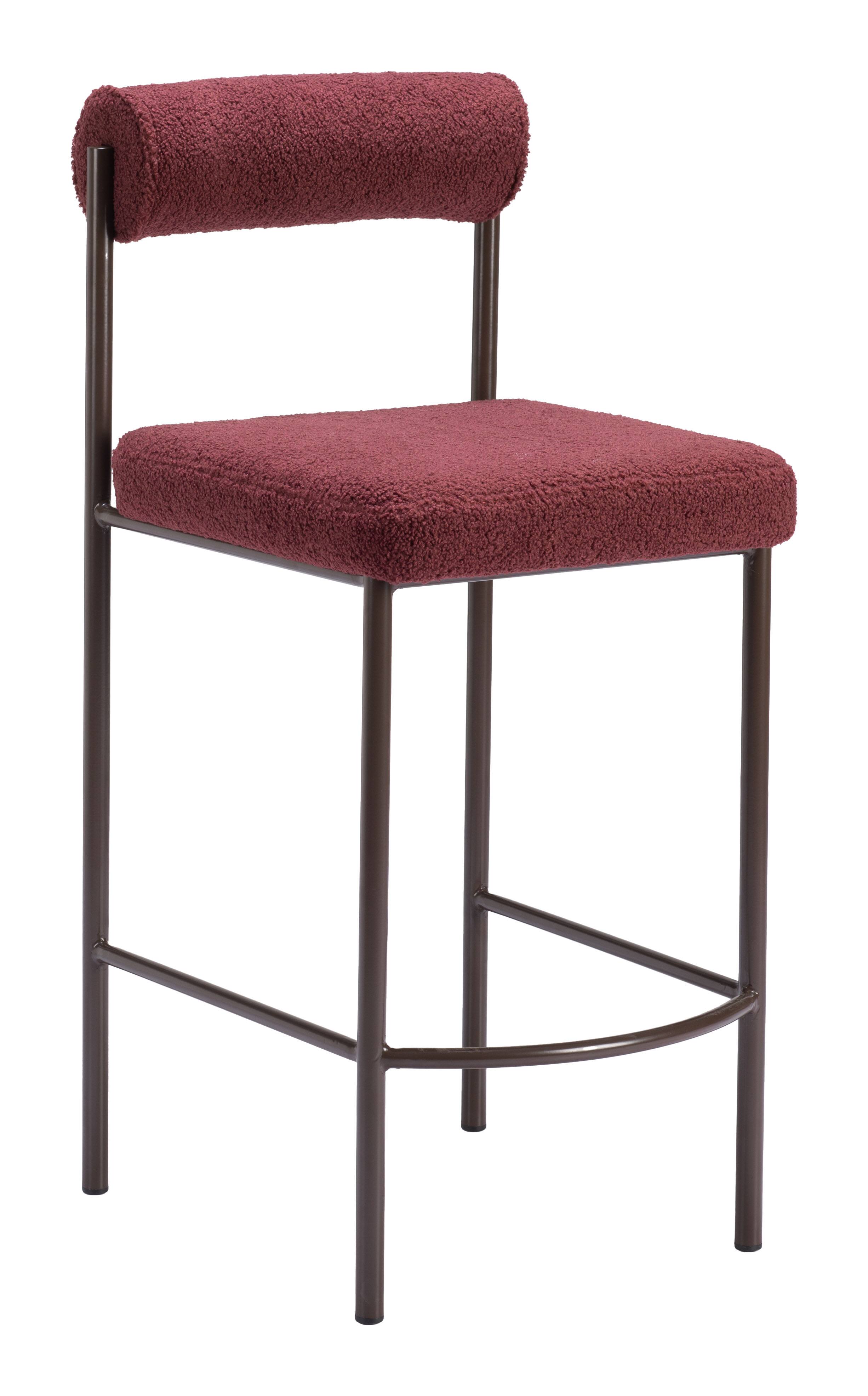 Hivvago - Livorno Counter Stool (Set of 2) - Red & Bronze