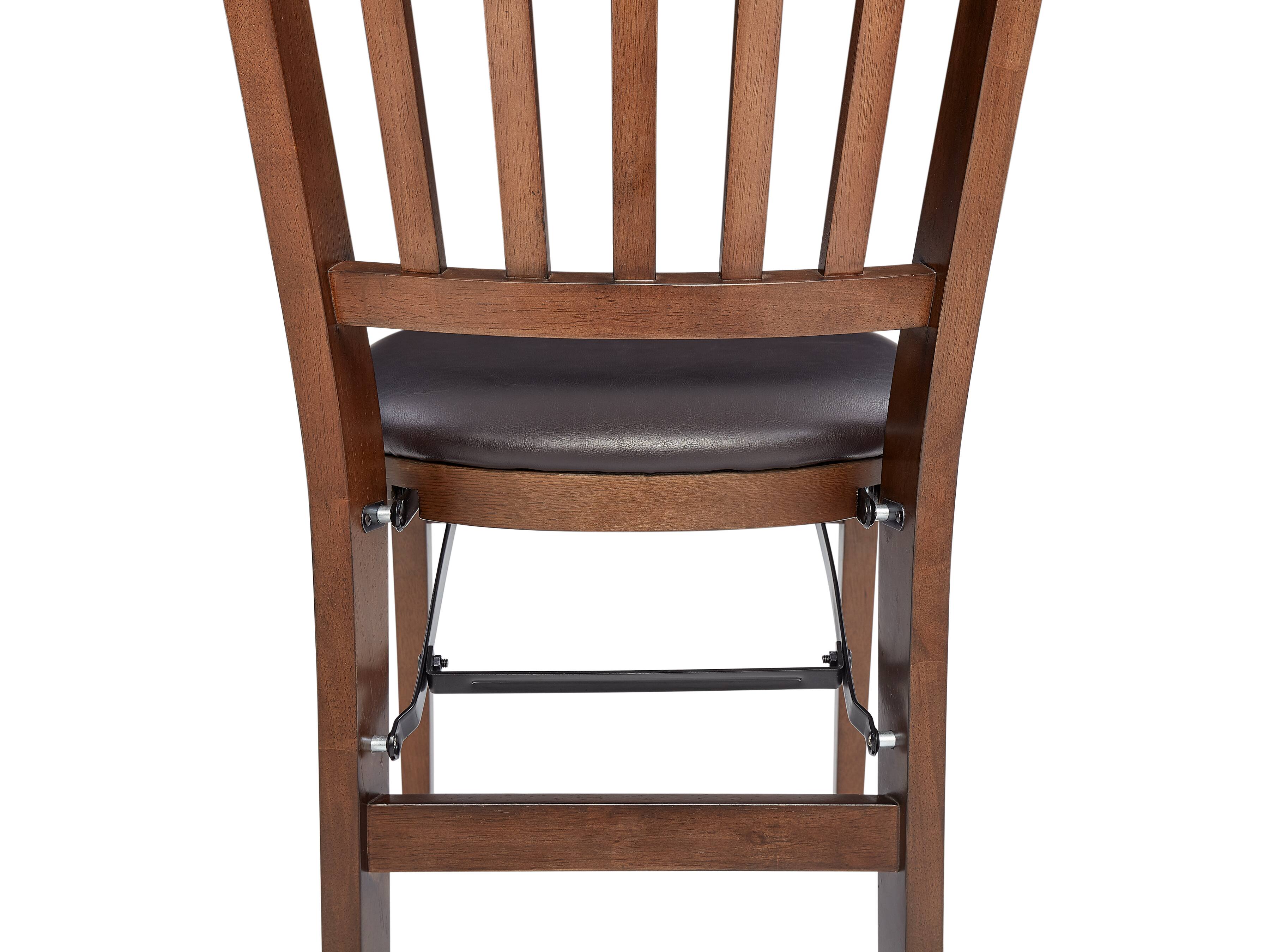 Back. Stakmore - Stakmore School House Folding Chair, Espresso Frame with Espresso Bonded Leather - Espresso Finish.