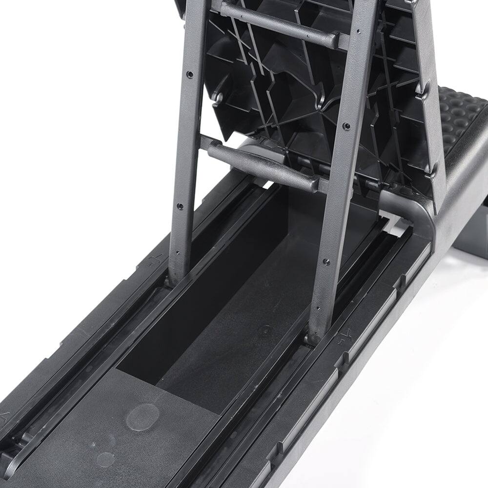 Alt View 3. Power Systems - Aerobic Deck, Adjustable Fitness Deck Bench w/Adjustable Deck & Resistance Band Clips - Black/Grey.