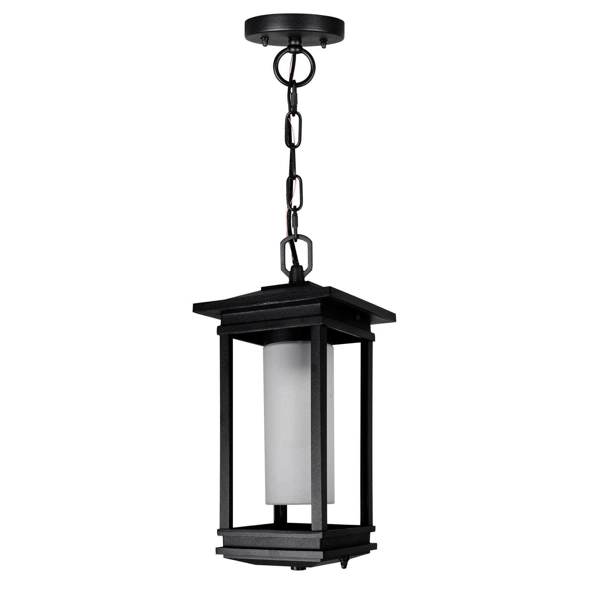 Alt View 2. CWI Lighting - Granville 1 Light Black Outdoor Hanging Light - Black.
