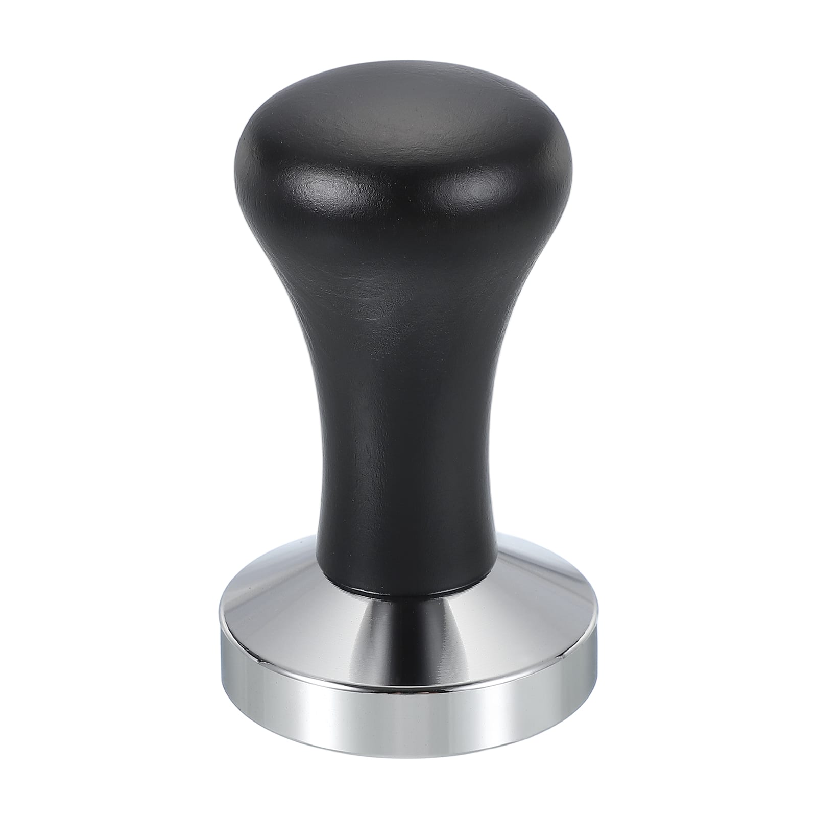 Unique Bargains - 53mm Coffee Tamper, Stainless Steel Espresso Press Tamper with Wooden Handle for Coffee Shop Restaurant - Black