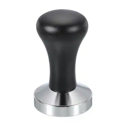 Front. Unique Bargains - 53mm Coffee Tamper, Stainless Steel Espresso Press Tamper with Wooden Handle for Coffee Shop Restaurant - Black.