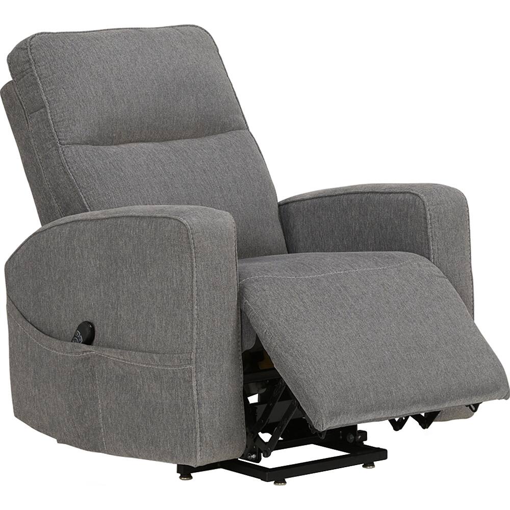 Angle. Ashly - Starganza Next-Gen Nuvella™ Performance Fabric Power Lift Recliner - Gray - Gray.