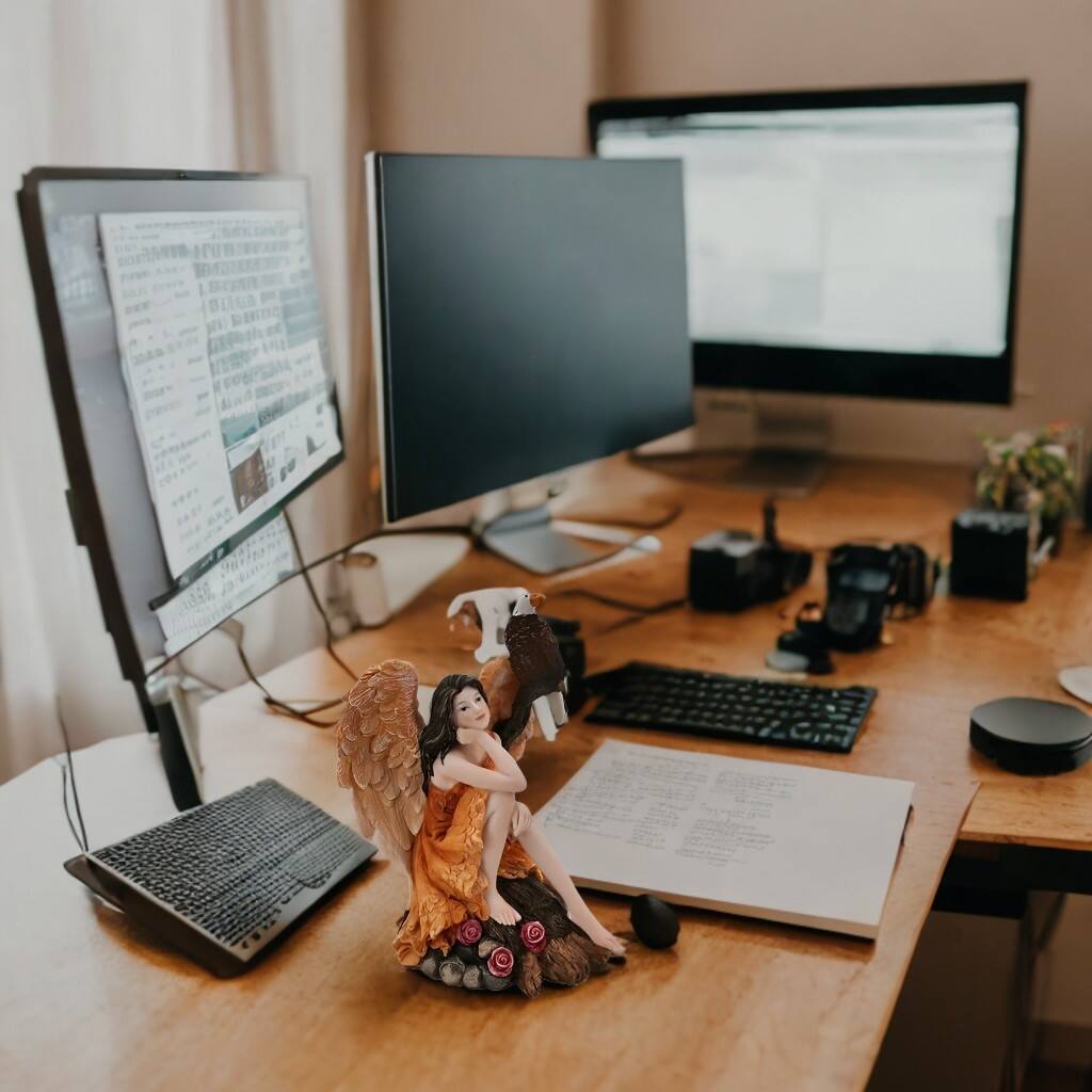 FC Design - 7"H Fairy with Eagle Figurine Statue Office Desk Tabletop Home Decor Gift - Multi-Color