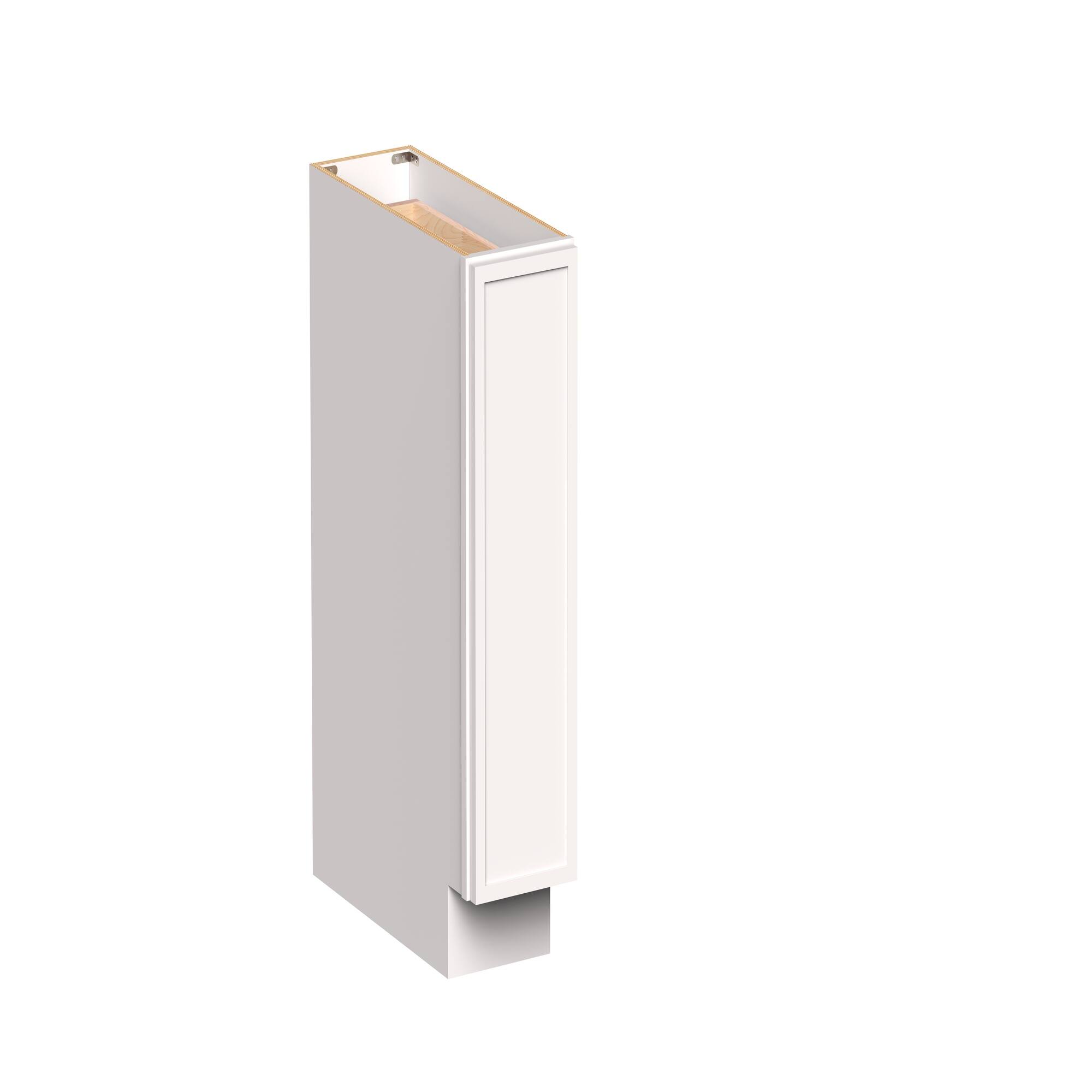 Angle. Boyel Living - 9-in W x 34.5-in H x 24-in D Slim Shaker RTA Kitchen Spice Pull-Out Base Cabinet with Soft-Close - Snow White.