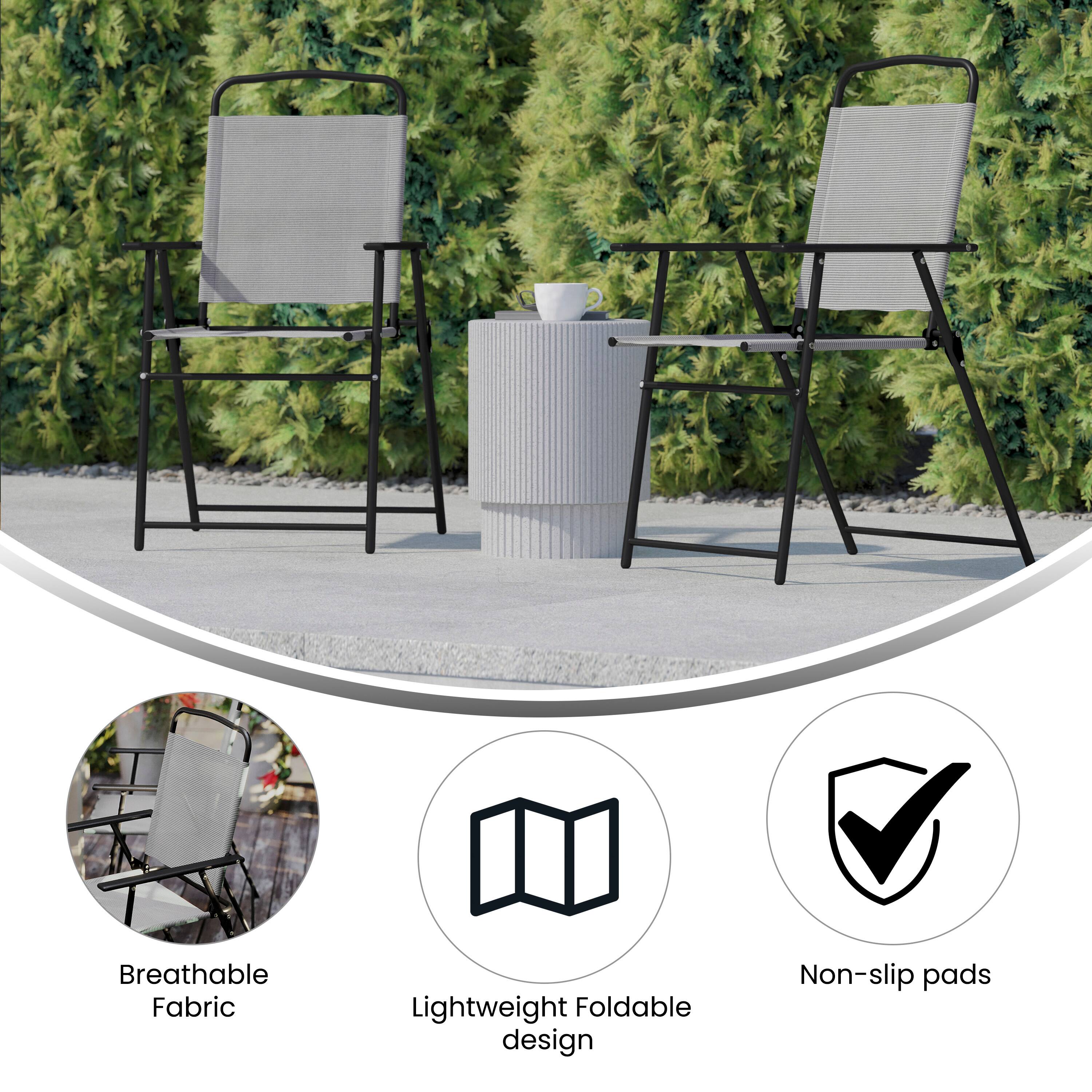 Breathable Fabric  
Lightweight Foldable design  
Non-slip pads