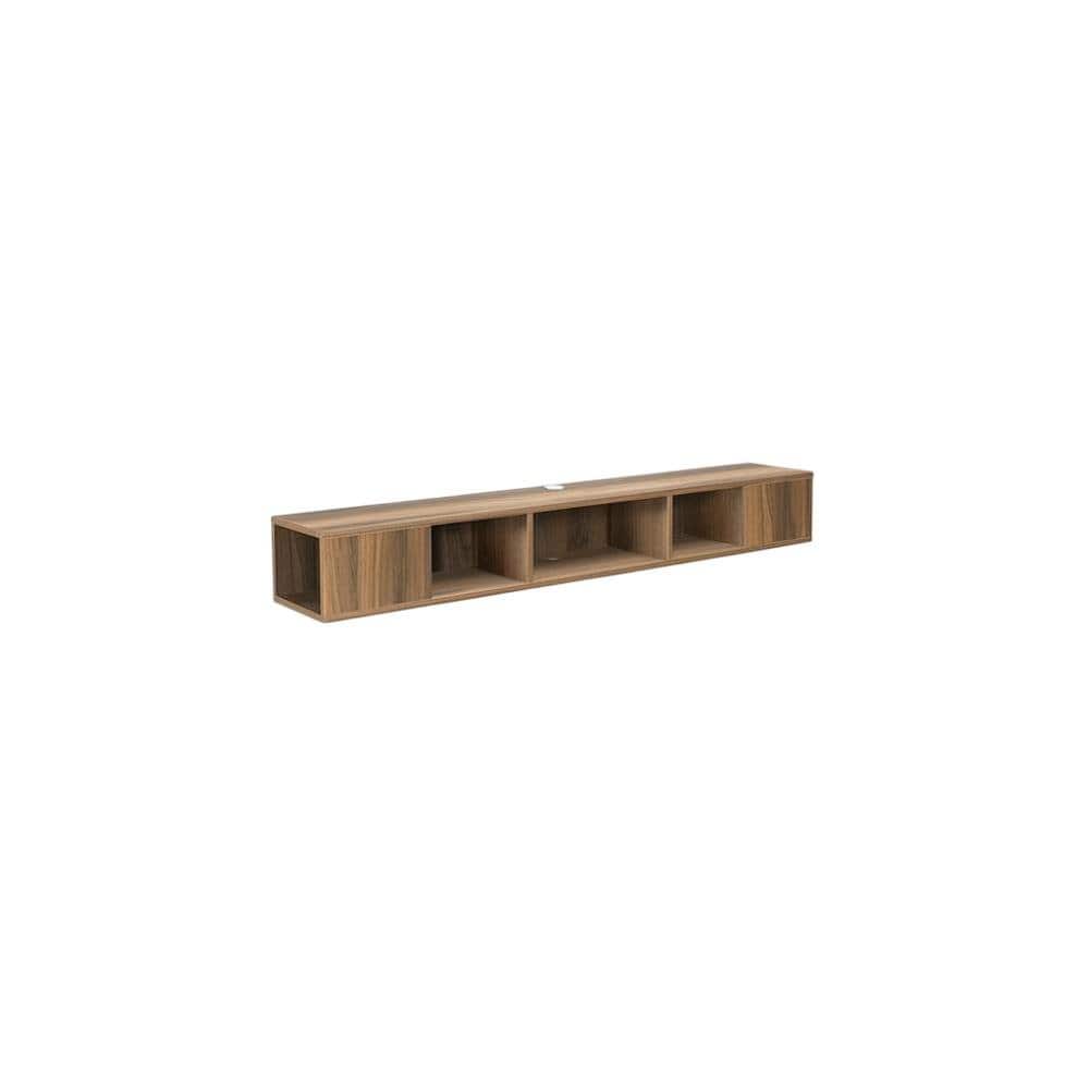 FurniFact - Walnut Floating TV Stand with Wall Mount Design and Engineered Wood Finish - Brown price history on PriceWatchPro