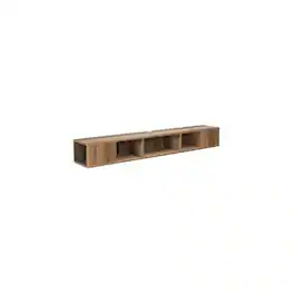 FurniFact - Walnut Floating TV Stand with Wall Mount Design and Engineered Wood Finish - Brown