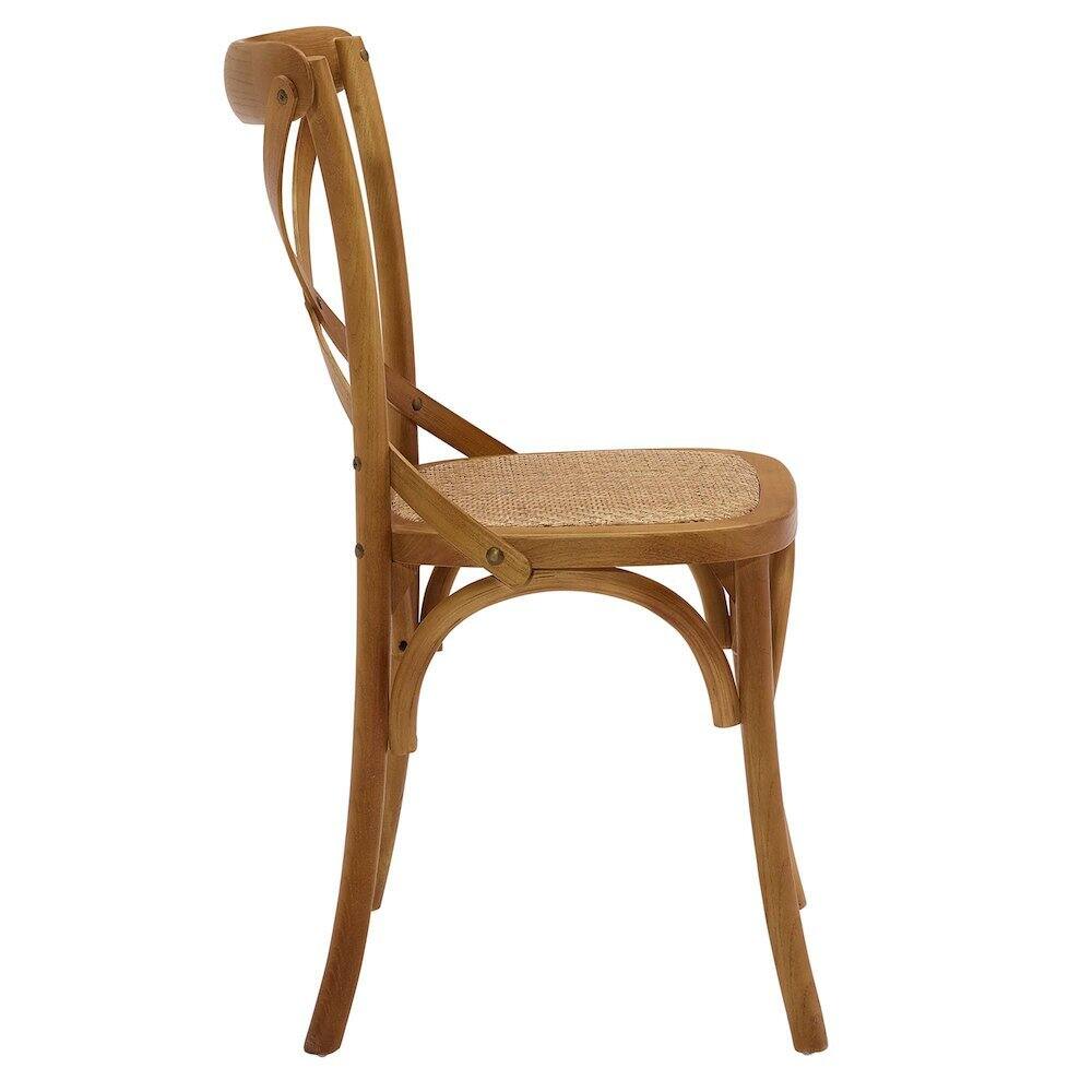 Back. FurniFact - Bicast Leather Dining Side Chair with Comfortable Seat and Modern Design - Brown.