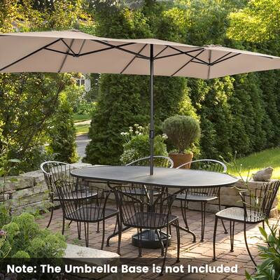 15 ft patio umbrella outdoor umbrella with crank & base Kingdom 15FT Double Sided Patio Included Large Market with Handle, UV Resistant Canopy, Sturdy Frame for Garden, Poolside, Deck, Gray : Patio, Lawn The solar 15ft Large Patio Umbrella with