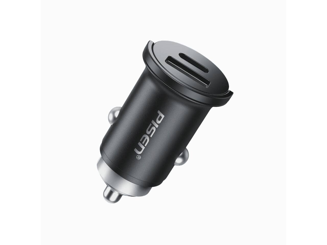 Front. PISEN - PISEN Quick Type-C+USB-A 30W Mini Car Charger TP-C73.