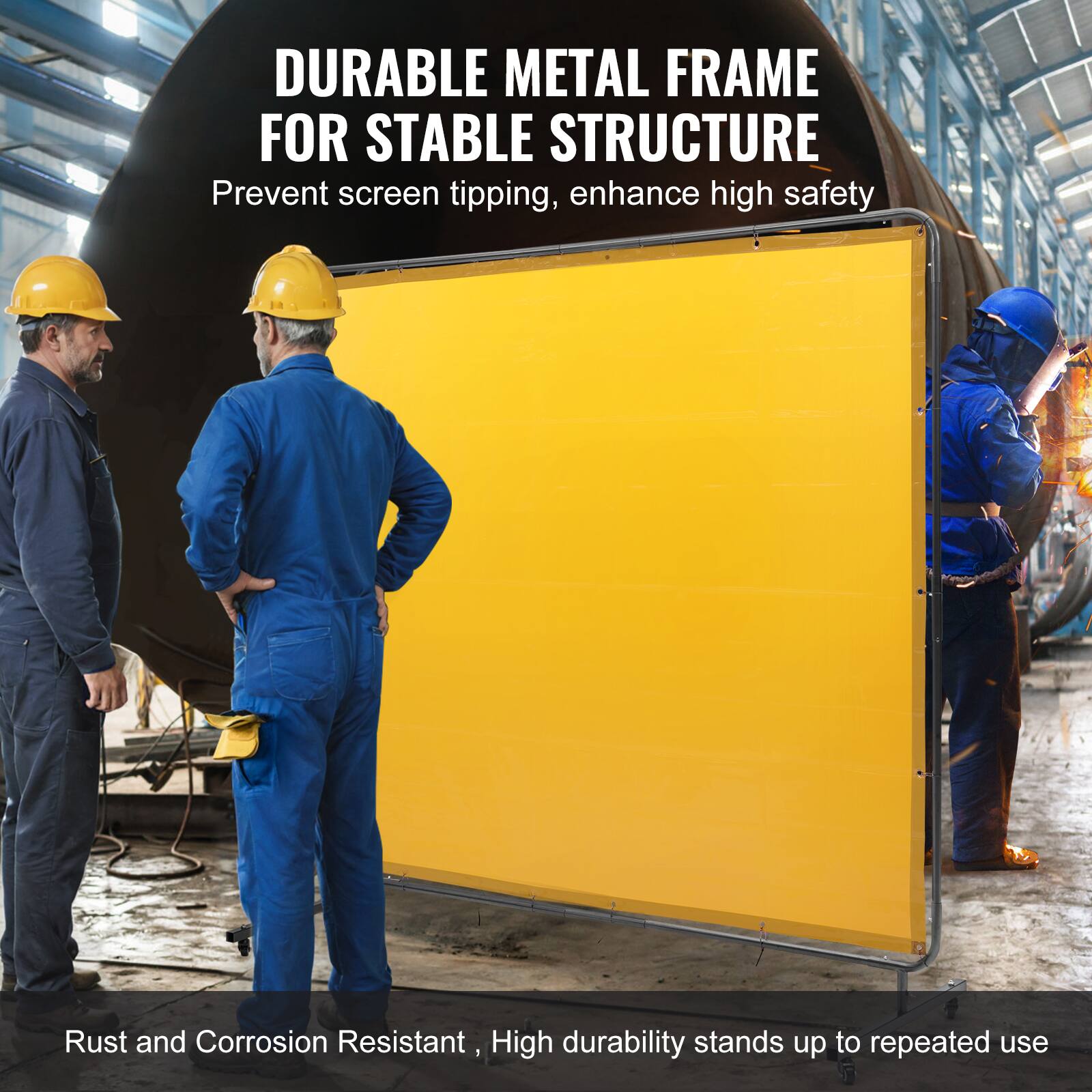 DURABLE METAL FRAME FOR STABLE STRUCTURE  
Prevent screen tipping, enhance high safety  
Rust and Corrosion Resistant, High durability stands up to repeated use