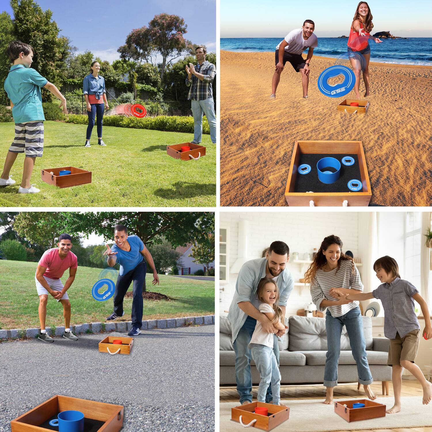 Alt View 1. GSE Games & Sports Expert - Set of 8 Replacement Washers with Bottle Opener for Washer Toss Pitching Lawn Game(Red/Blue).