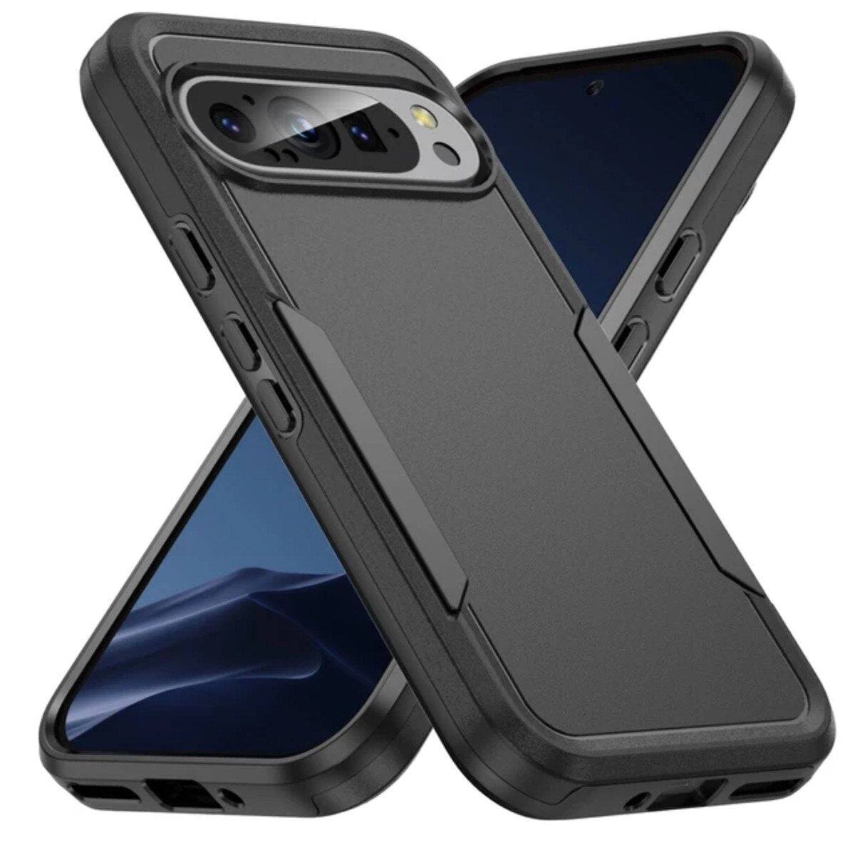 Front. Entronix - Entronix Soft-Touch Dual-Layer Case for Google Pixel 9/9 Pro - Ultimate Protection - Black.