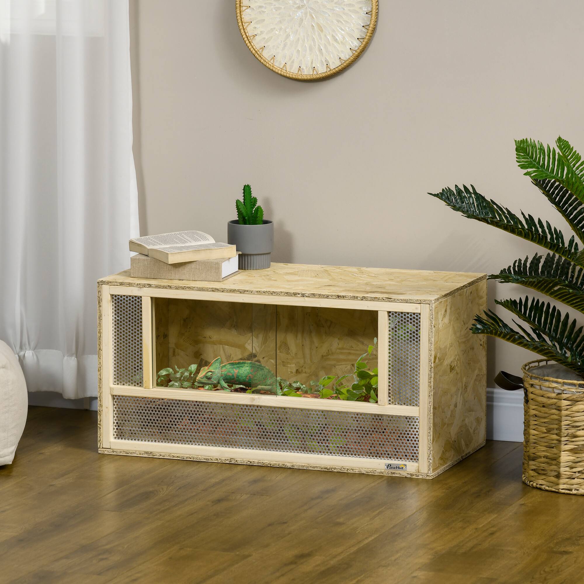 Alt View 1. Pawhut - Reptile Terrarium with Sliding Door for Chameleon, Lizard, Snake, Frog, Turtle.