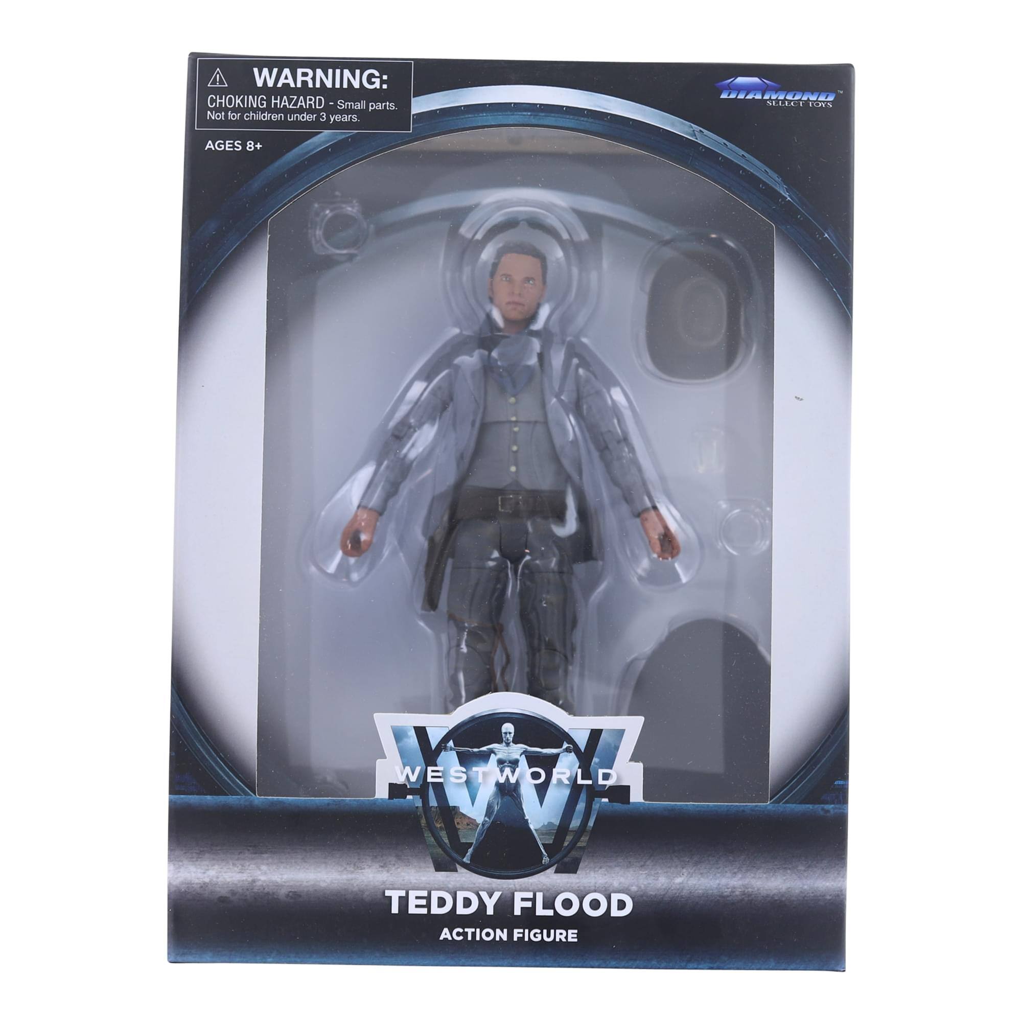 WARNING: CHOKING HAZARD - Small parts. Not for children under 3 years.  
AGES 8+  

WESTWORLD  
TEDDY FLOOD  
ACTION FIGURE