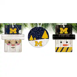 Fan Creations - Michigan Wolverines 3-Pack Ornament Set - Multicolor