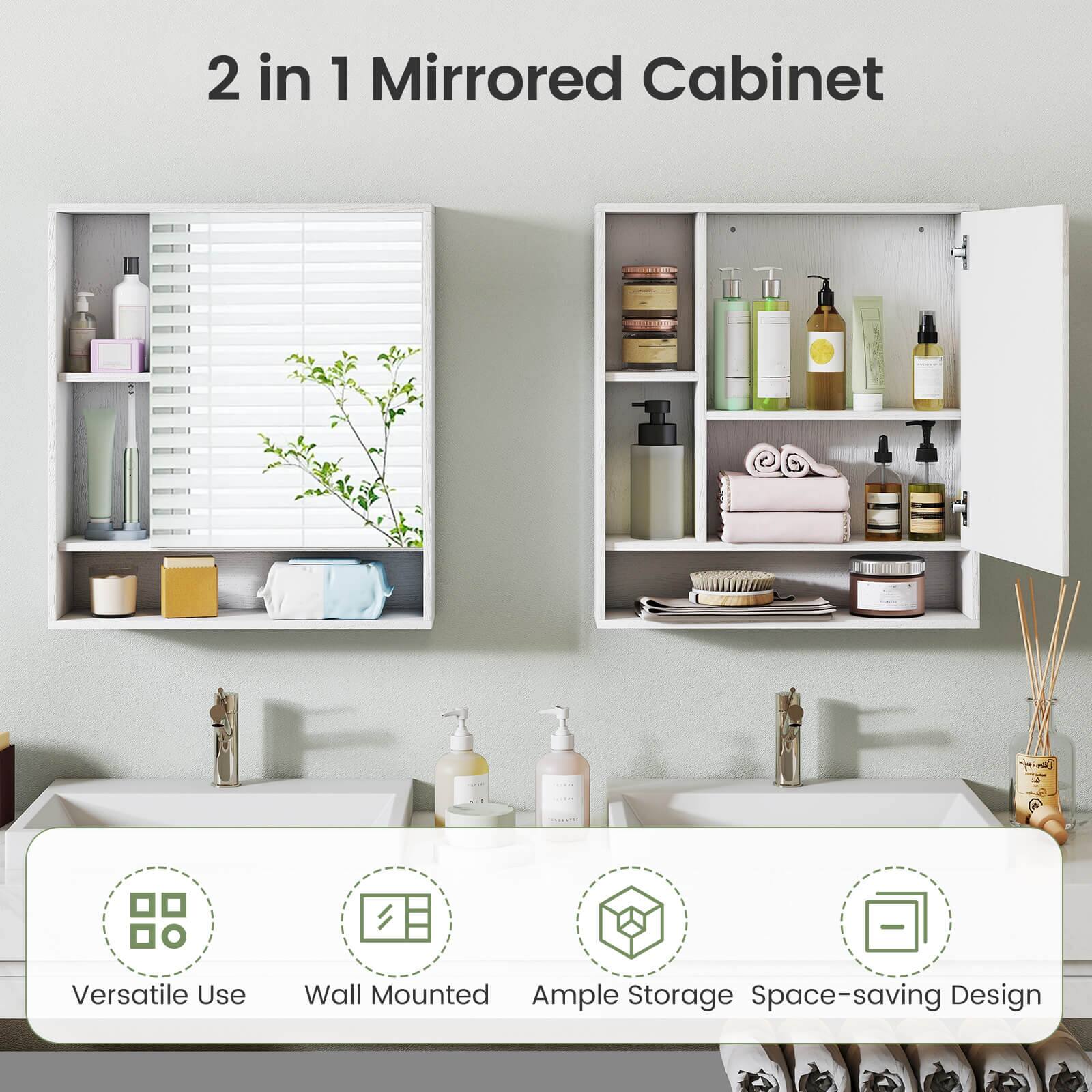 2 in 1 Mirrored Cabinet

Versatile Use Wall Mounted Ample Storage Space-saving Design