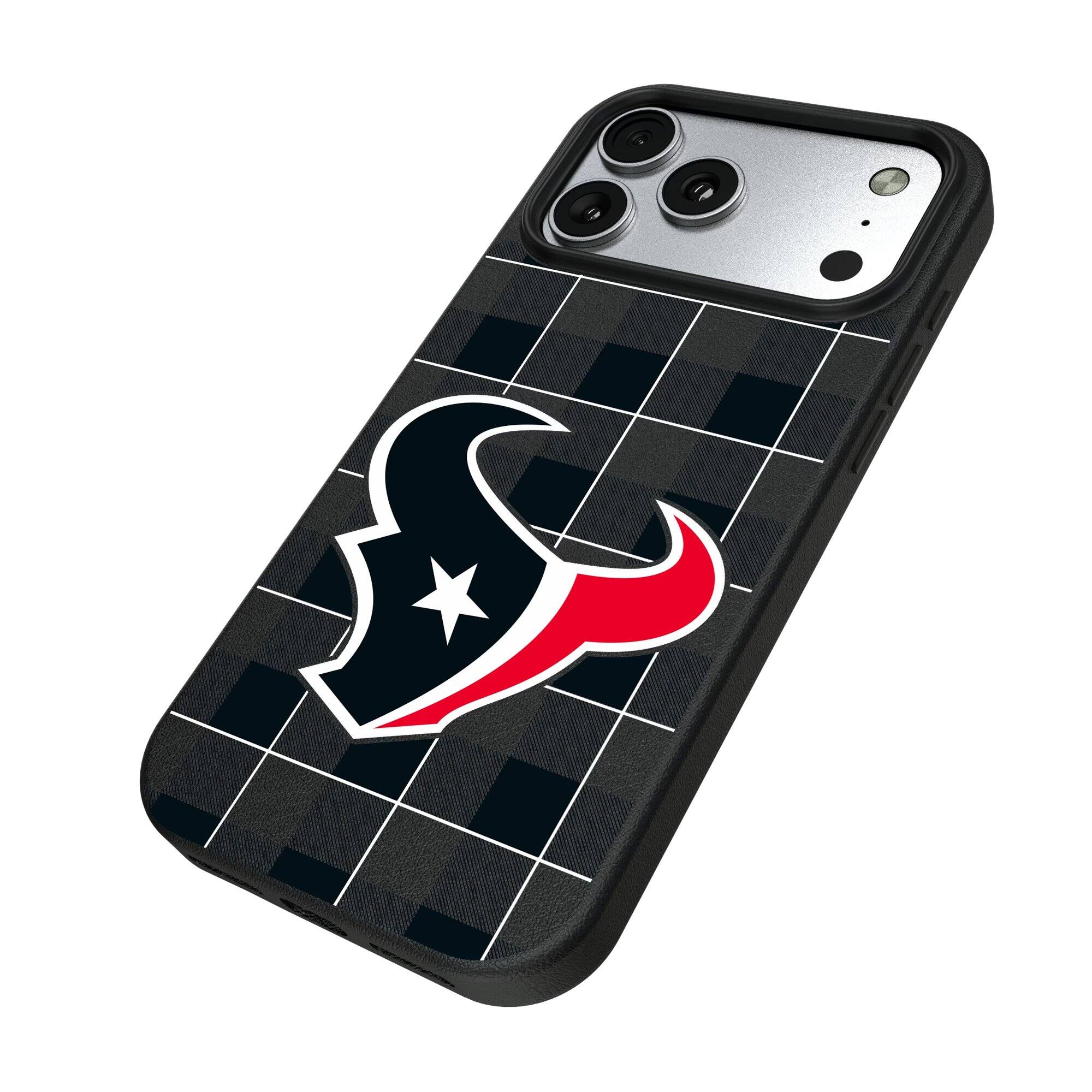 Alt View 1. Keyscaper - Plaid Magnetic Bump iPhone Case - 17 Pro Max - Black.