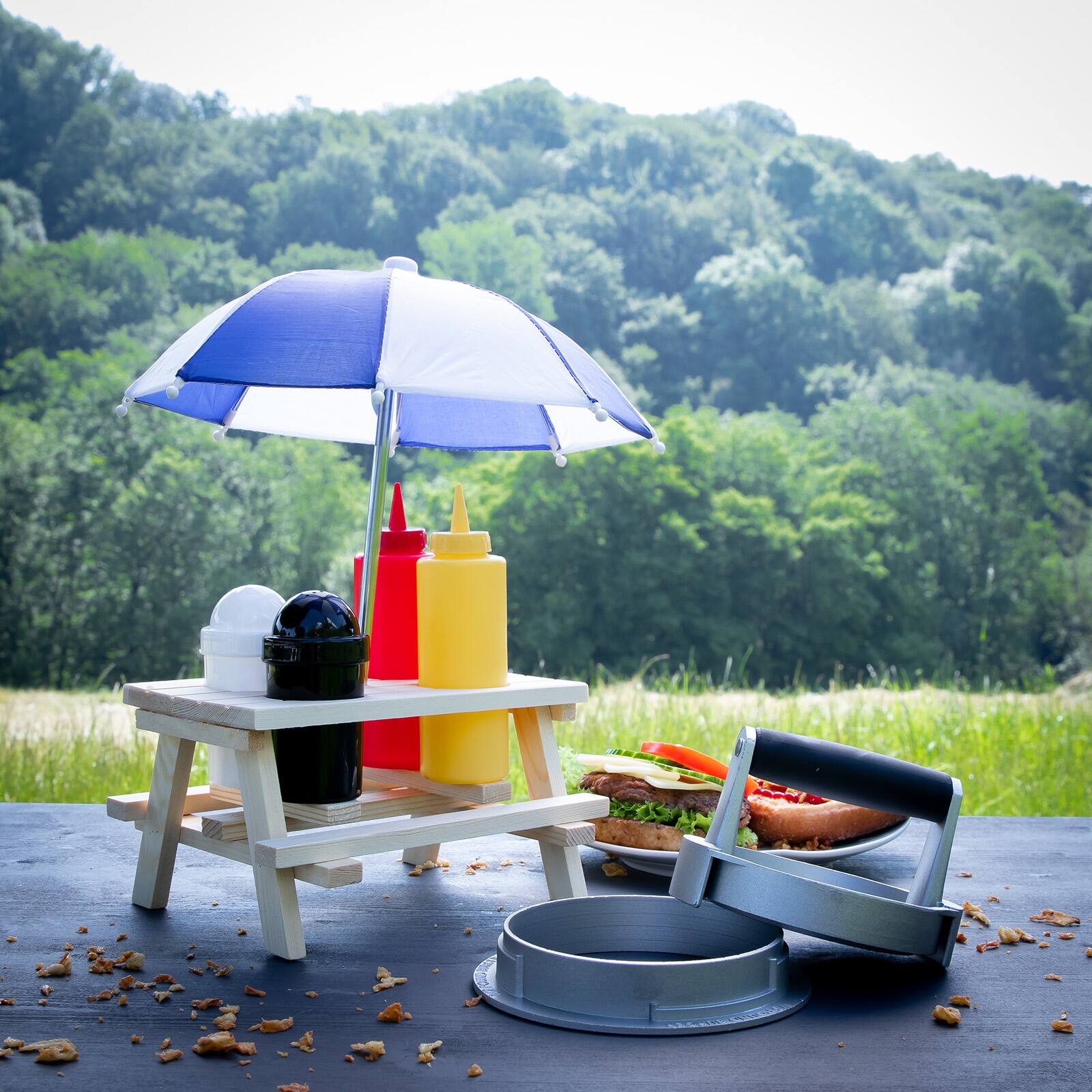Alt View 1. Kuchenprofi - Picnic Condiment Set for Ketchup, Mustard, Salt & Pepper, 6 Piece Set - Multicolored.