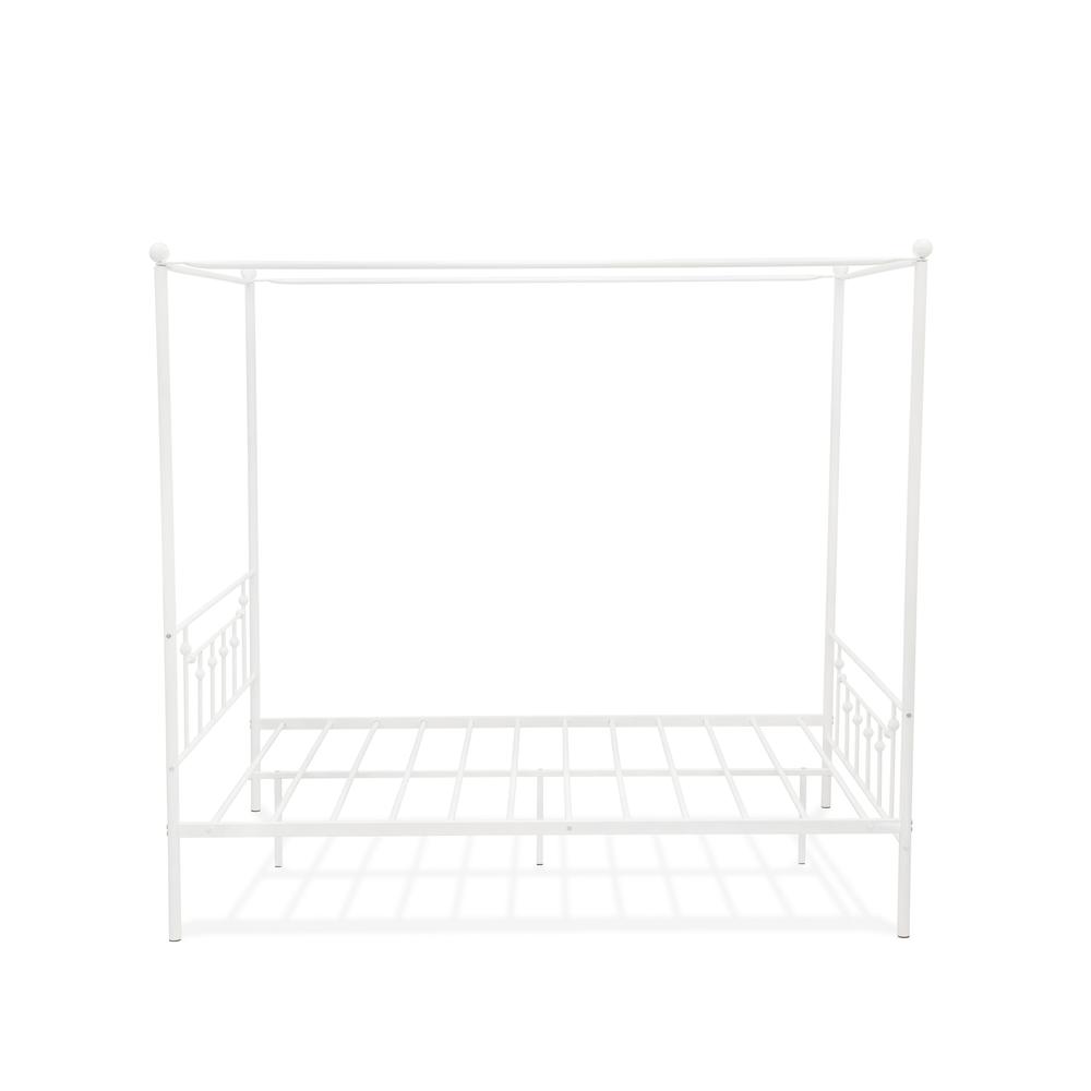 Back. East West Furniture - ATQCWHI Anniston Queen Bed with Luxurious Style Headboard and Footboard - Canopy Metal Frame in Powder Coating White - White.