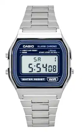 Casio - Vintage Digital Stainless Steel Quartz A158WEA-2 Unisex Watch - Blue