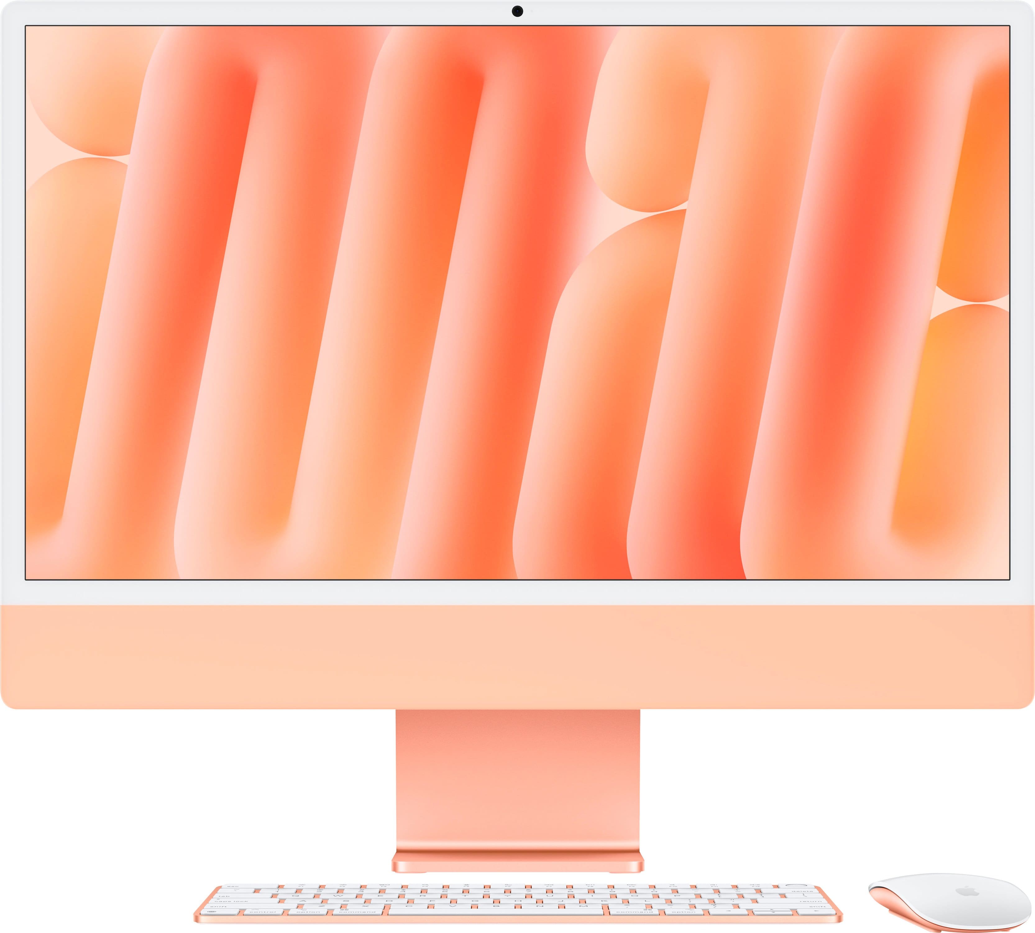 Apple - iMac 24-inch All-in-One - M4 chip - Built for Apple Intelligence - 10 Core CPU - 10 Core GPU - 16GB Memory - 256GB SSD - Orange - Front_Zoom