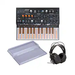 Arturia - MicroFreak Hybrid Synthesizer with Decksaver Cover and Studio Headphones