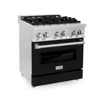 ZLINE - 30" Legacy Dual Fuel Range w/ 4 Burner Cooktop & Electric Oven w/ Black Matte Door (RA-BLM-30) - Black Matte - Front_Zoom